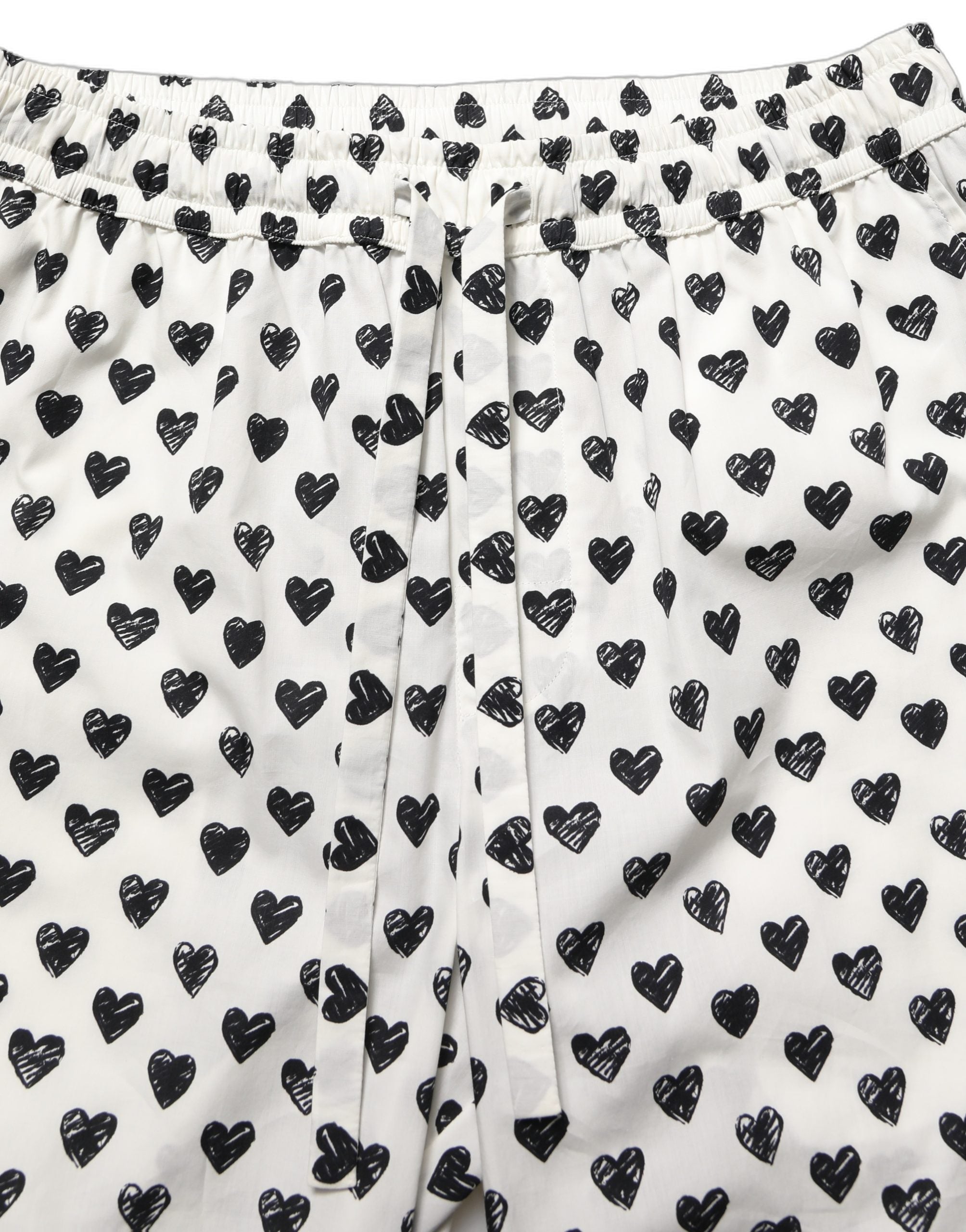 Dolce & Gabbana White Graphic Heart Print Men Trousers Men's Pants