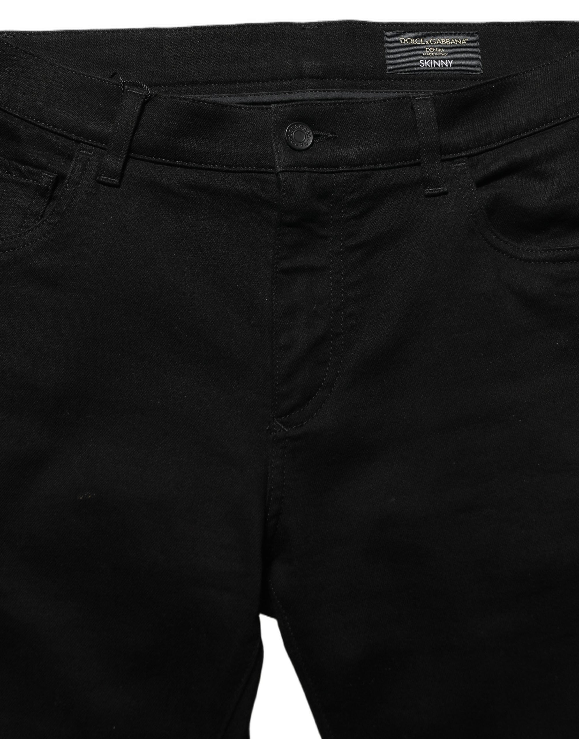 Dolce & Gabbana Black Cotton Stretch Skinny Men Denim Men's Jeans (Pre-Owned)