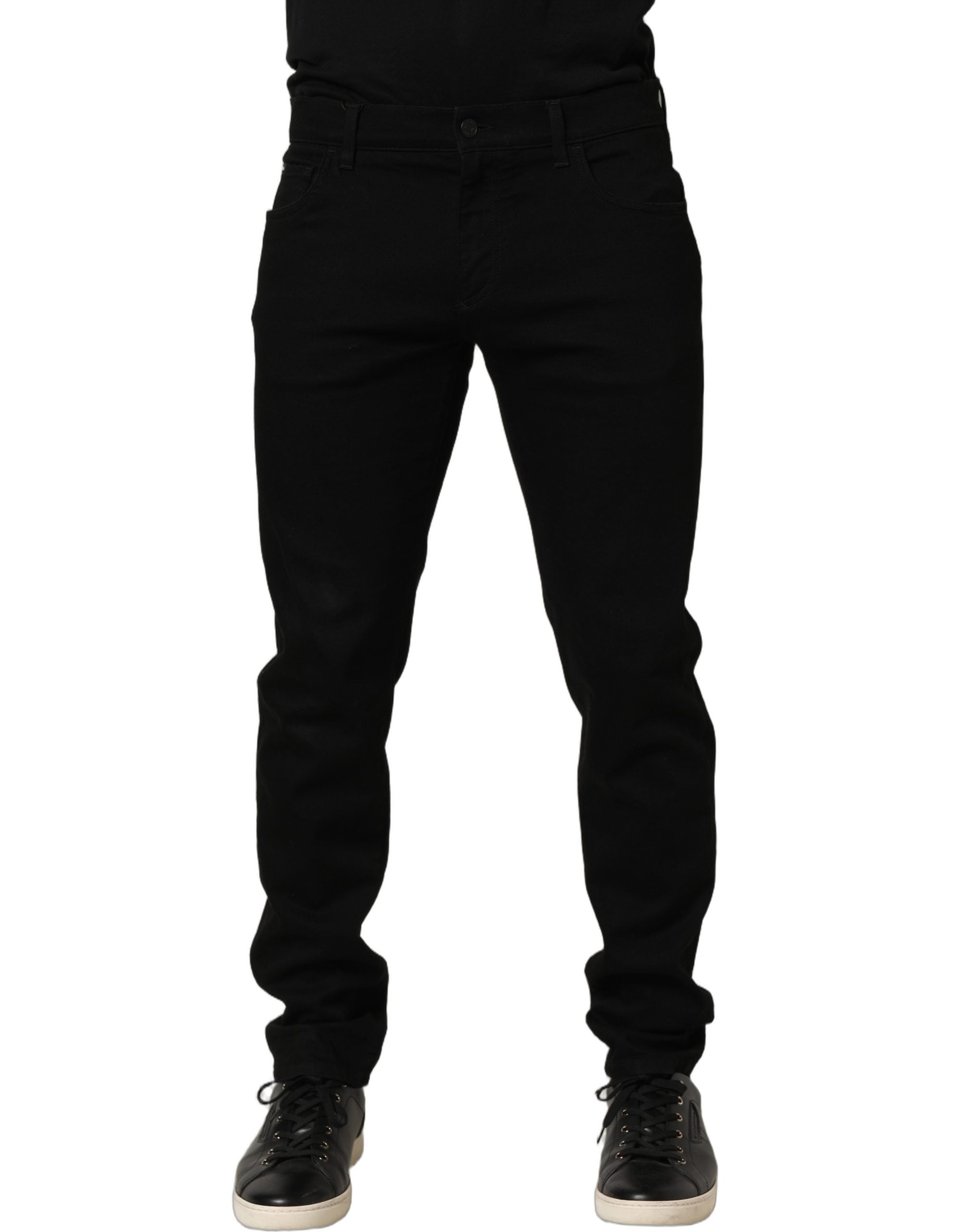 Dolce & Gabbana Black Cotton Stretch Skinny Men Denim Men's Jeans (Pre-Owned)