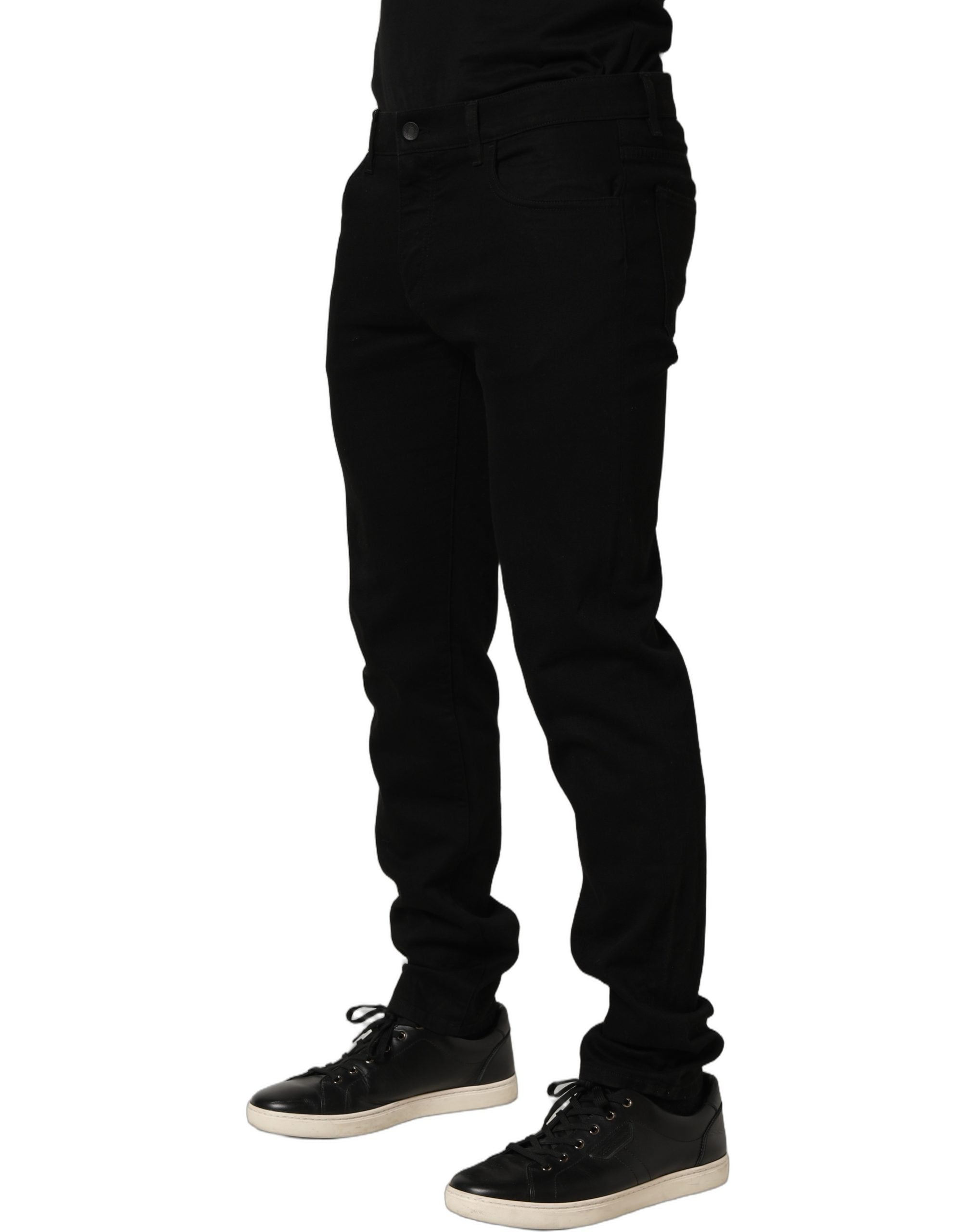 Dolce & Gabbana Black Cotton Stretch Skinny Men Denim Men's Jeans (Pre-Owned)