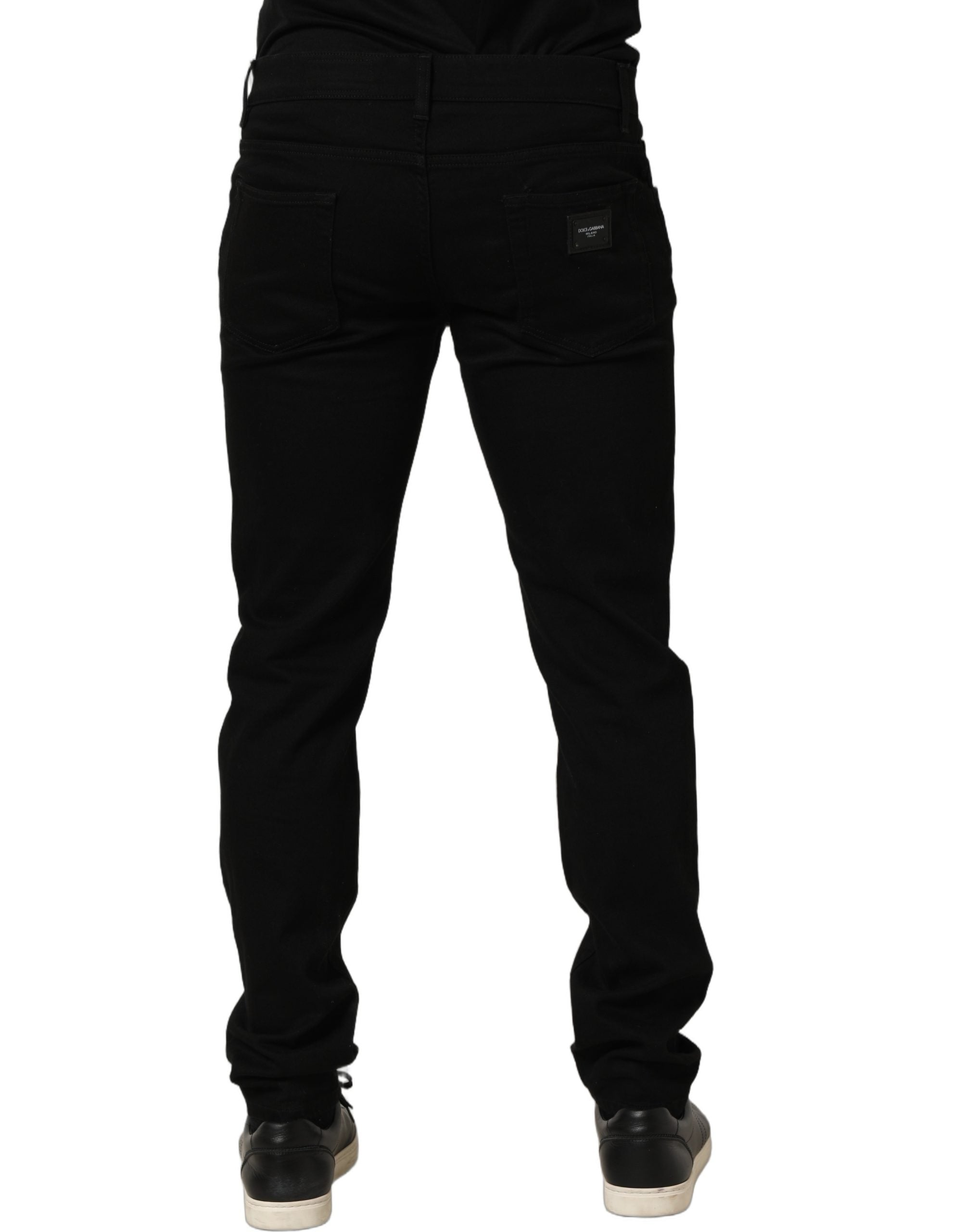 Dolce & Gabbana Black Cotton Stretch Skinny Men Denim Men's Jeans (Pre-Owned)