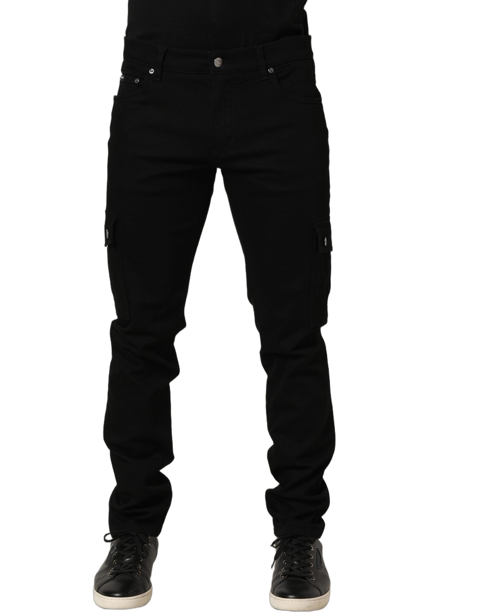 Dolce & Gabbana Black Cotton Stretch Skinny Men Denim Men's Jeans