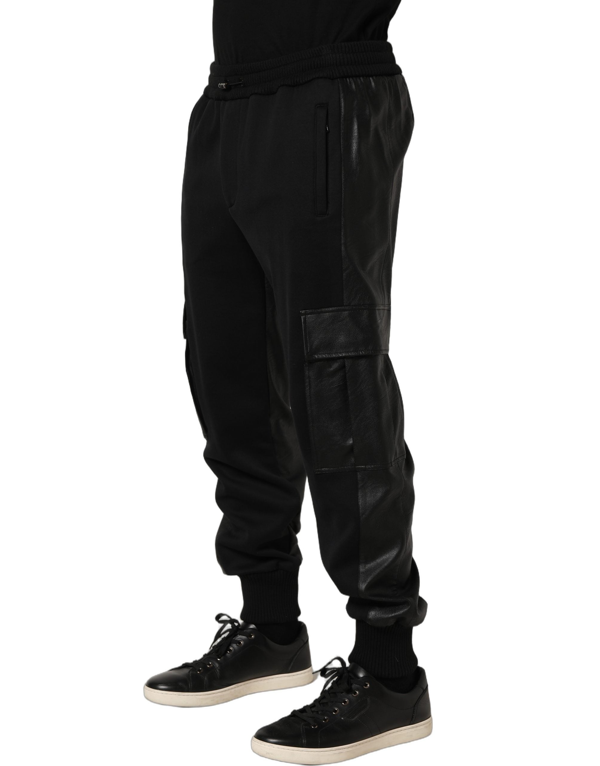 Dolce & Gabbana Black Mid Waist Cargo Jogger SweatMen's Men's Pants