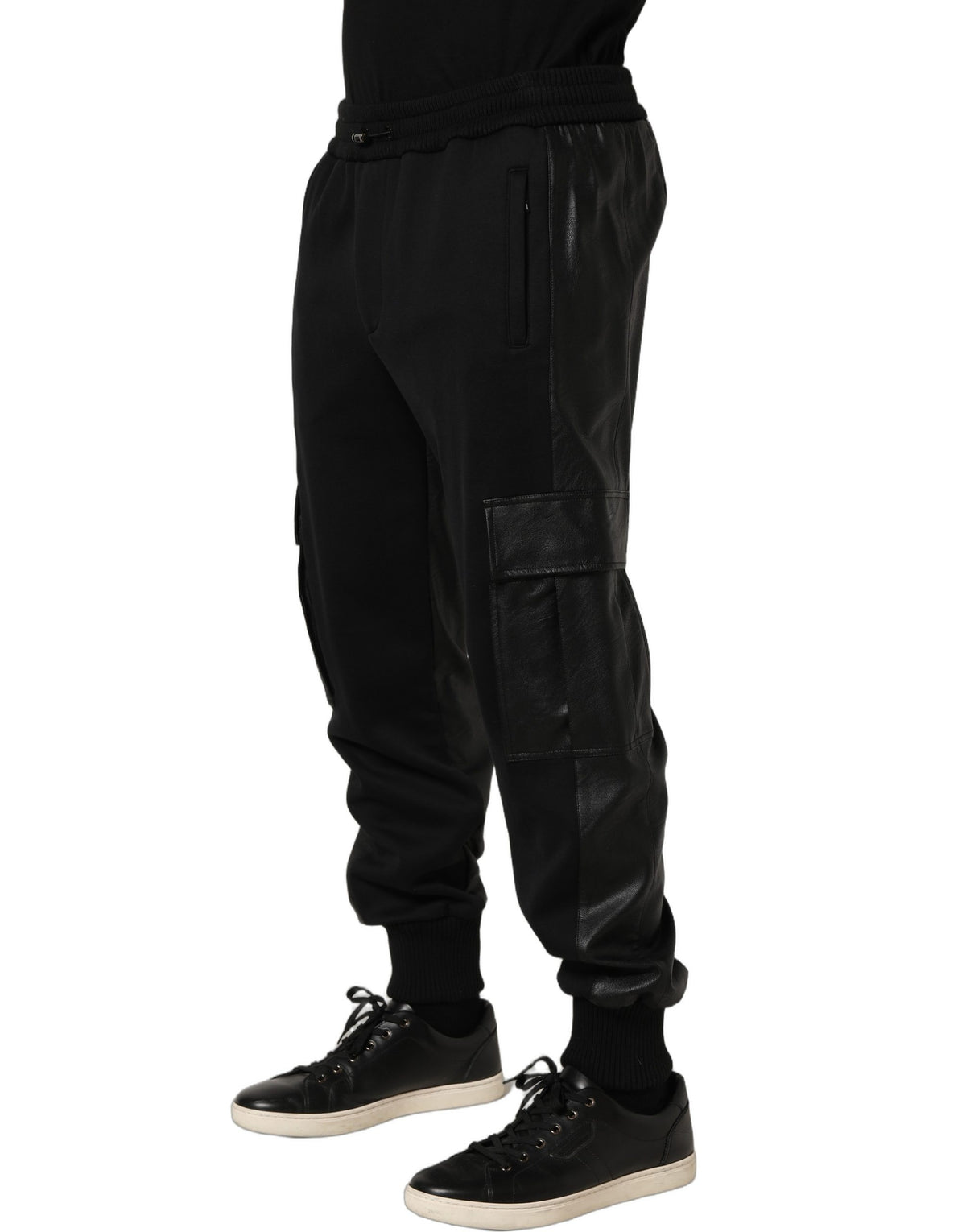 Dolce & Gabbana Black Mid Waist Cargo Jogger SweatMen's Men's Pants