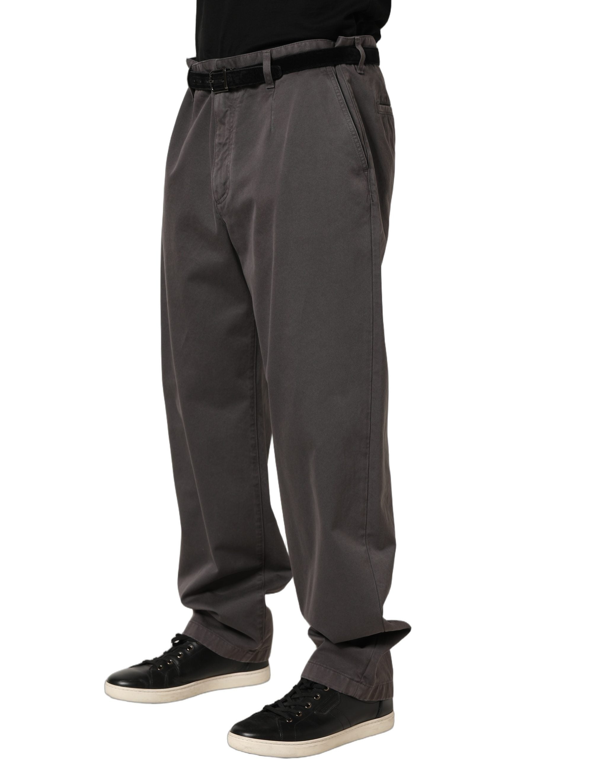 Dolce & Gabbana Dark Gray MidWaist Straight Men Trouser Men's Pants