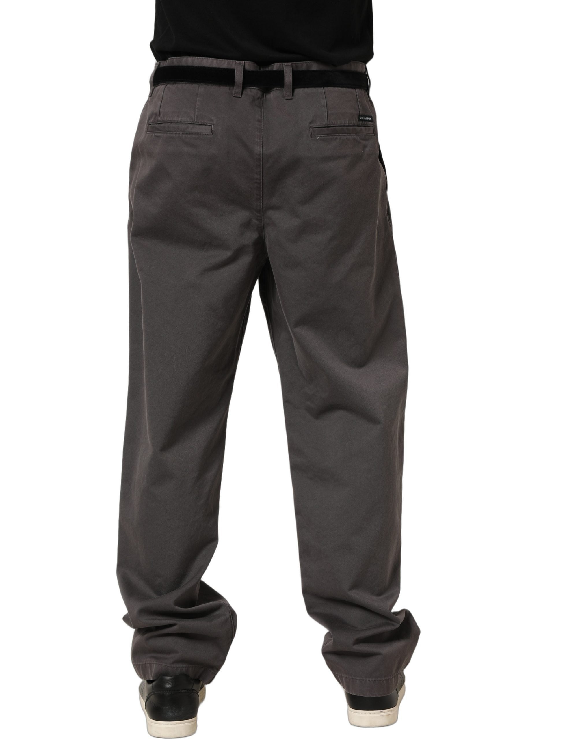 Dolce & Gabbana Dark Gray MidWaist Straight Men Trouser Men's Pants (Pre-Owned)