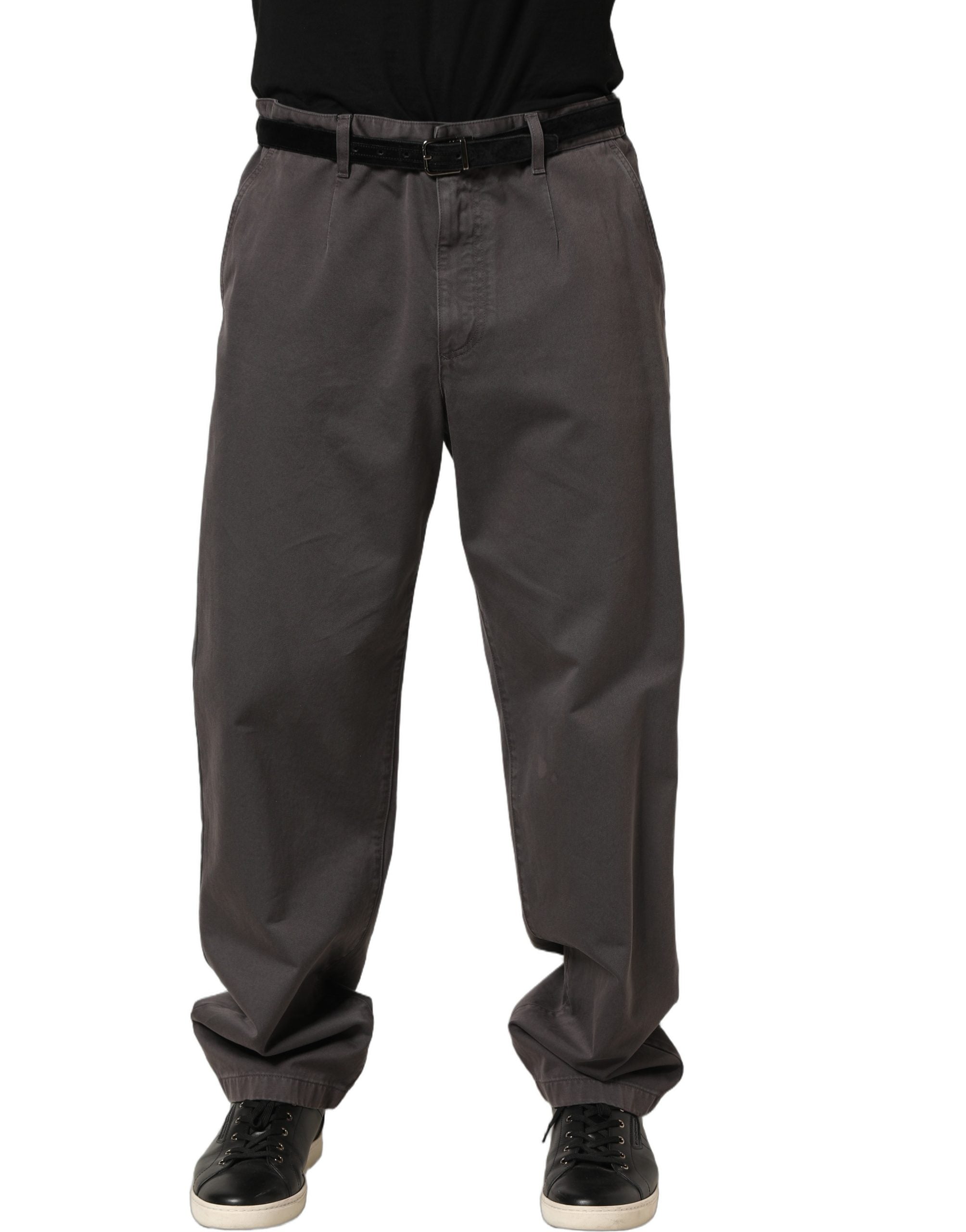 Dolce & Gabbana Dark Gray MidWaist Straight Men Trouser Men's Pants (Pre-Owned)