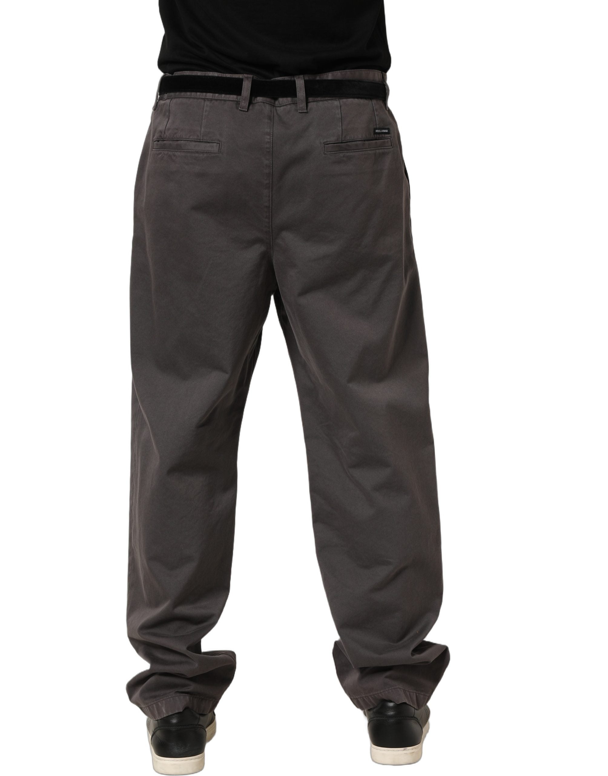 Dolce & Gabbana Dark Gray MidWaist Straight Men Trouser Men's Pants (Pre-Owned)