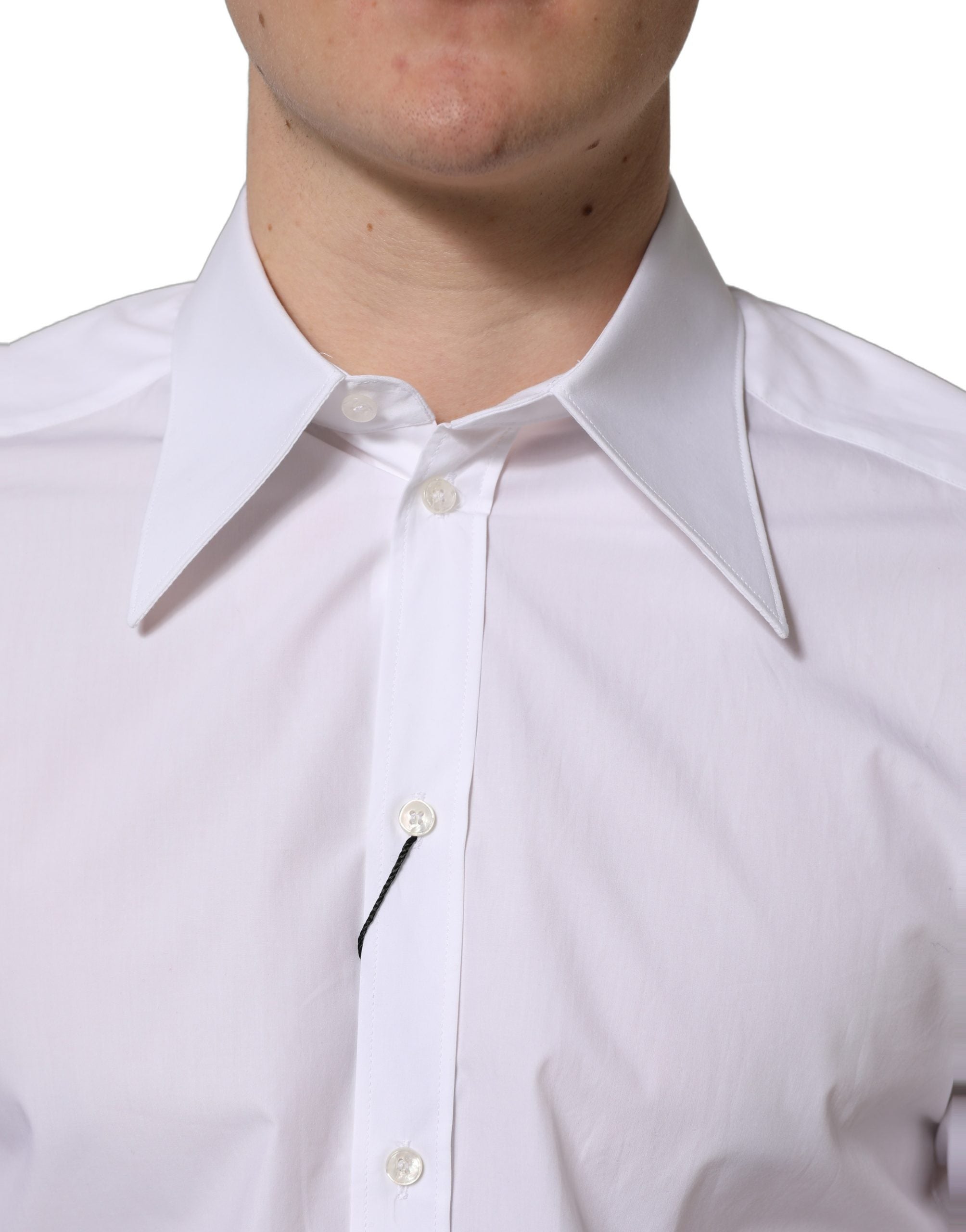 Dolce & Gabbana White MARTINI Long Sleeves Men Dress Men's Shirt