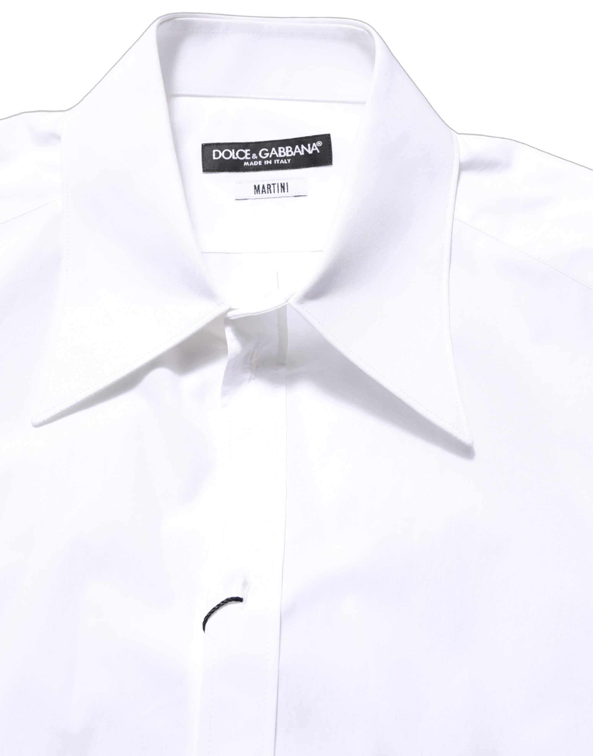 Dolce & Gabbana White MARTINI Long Sleeves Men Dress Men's Shirt