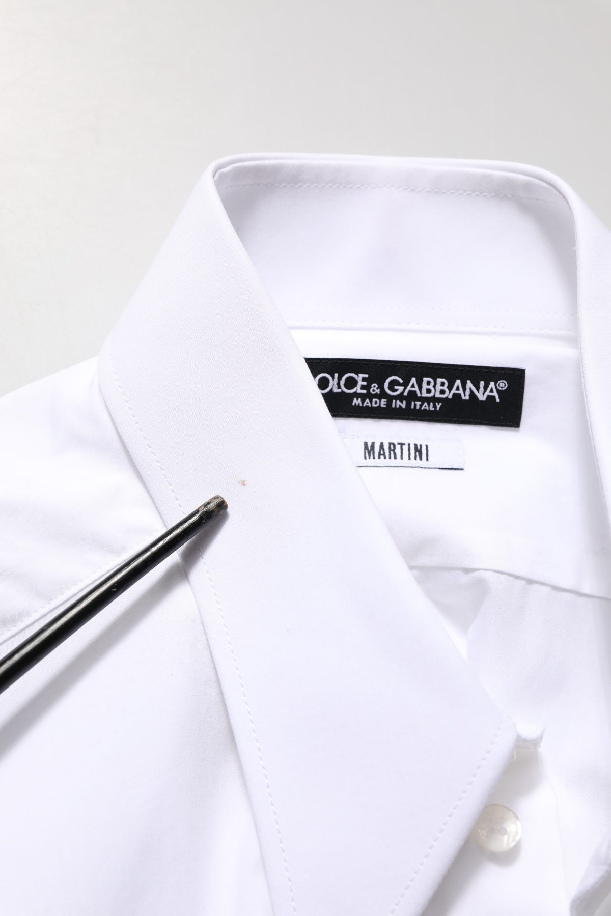 Dolce & Gabbana White MARTINI Long Sleeves Men Dress Men's Shirt (Pre-Owned)