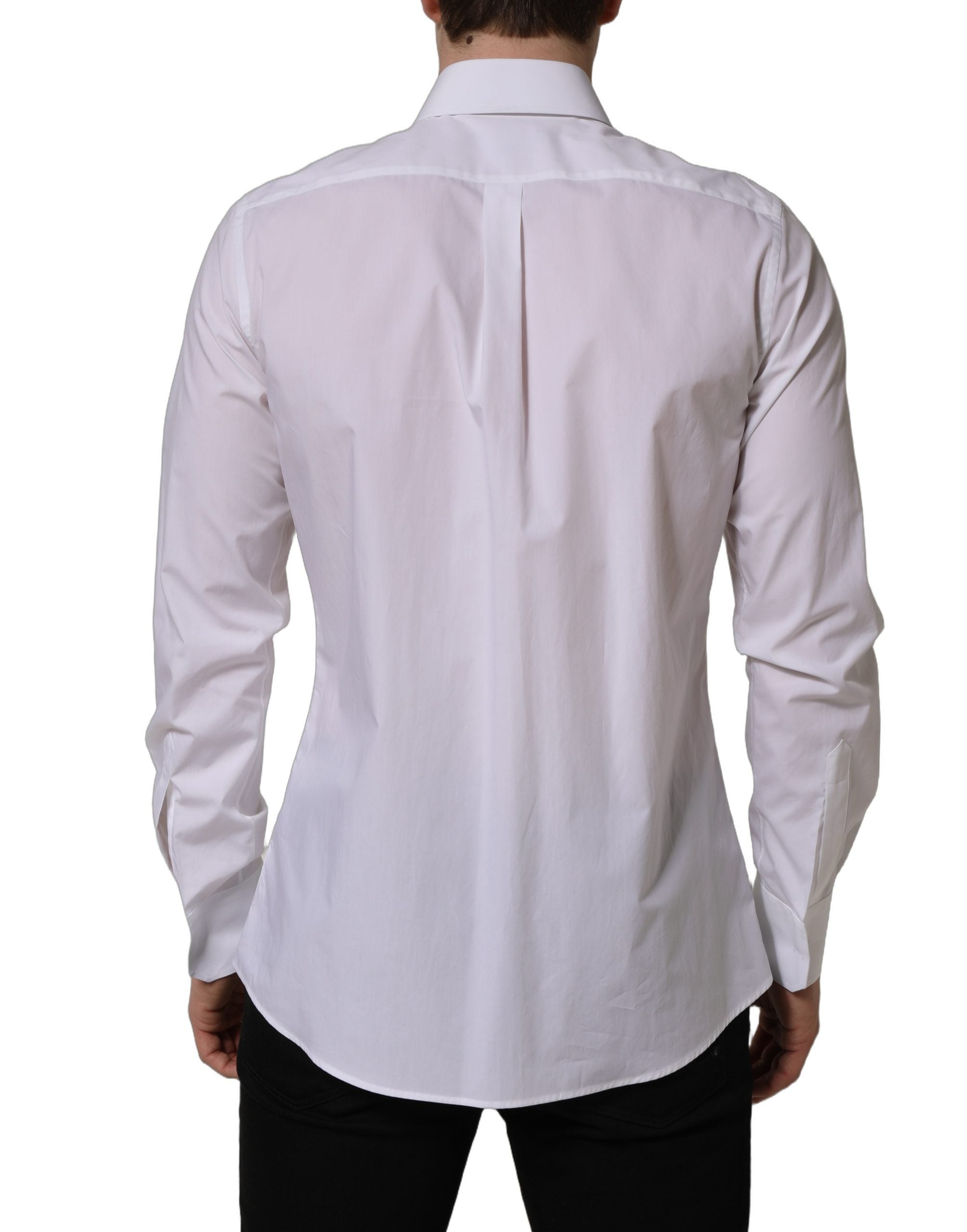 Dolce & Gabbana White MARTINI Long Sleeves Men Dress Men's Shirt (Pre-Owned)