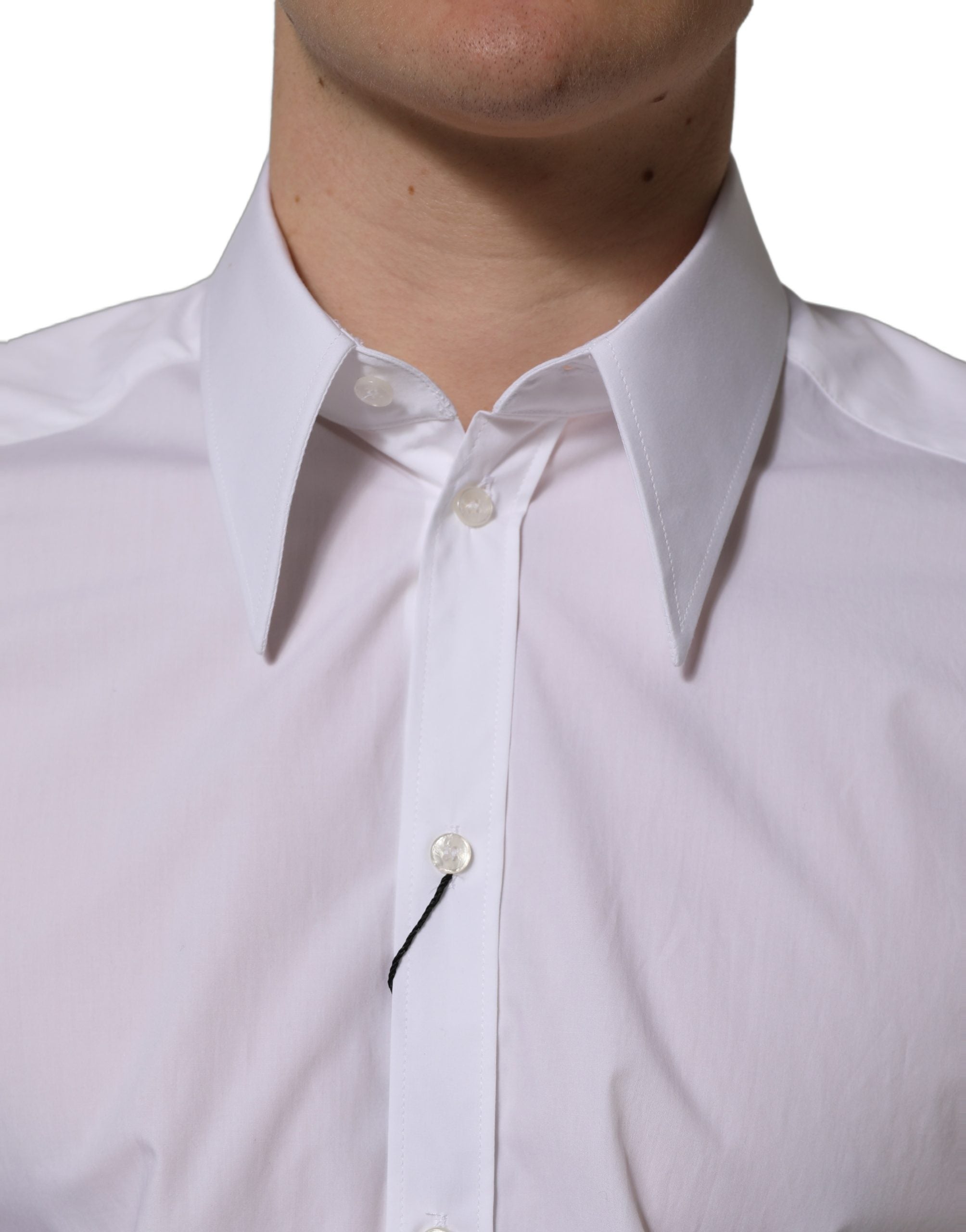 Dolce & Gabbana White MARTINI Long Sleeves Men Dress Men's Shirt (Pre-Owned)