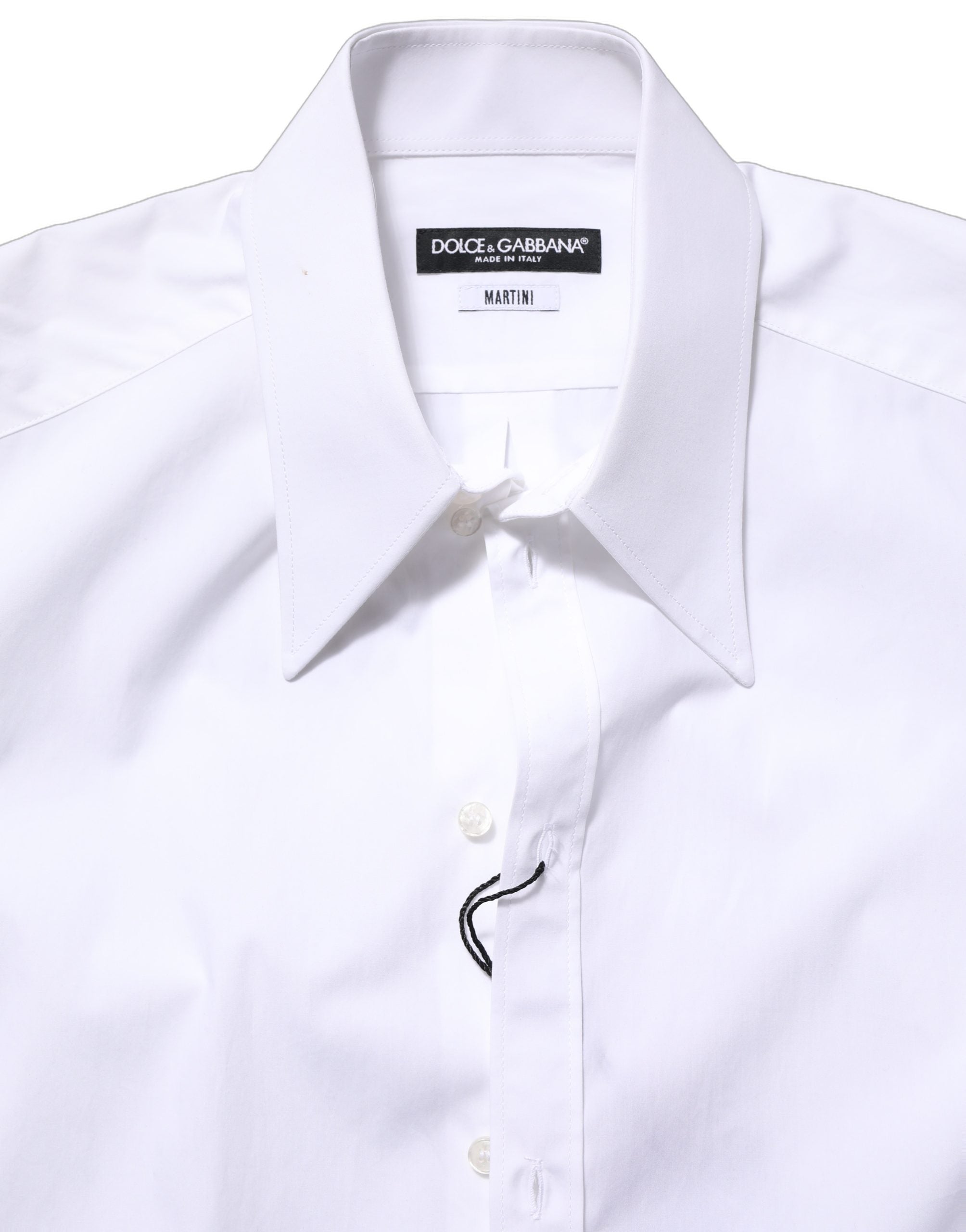 Dolce & Gabbana White MARTINI Long Sleeves Men Dress Men's Shirt (Pre-Owned)