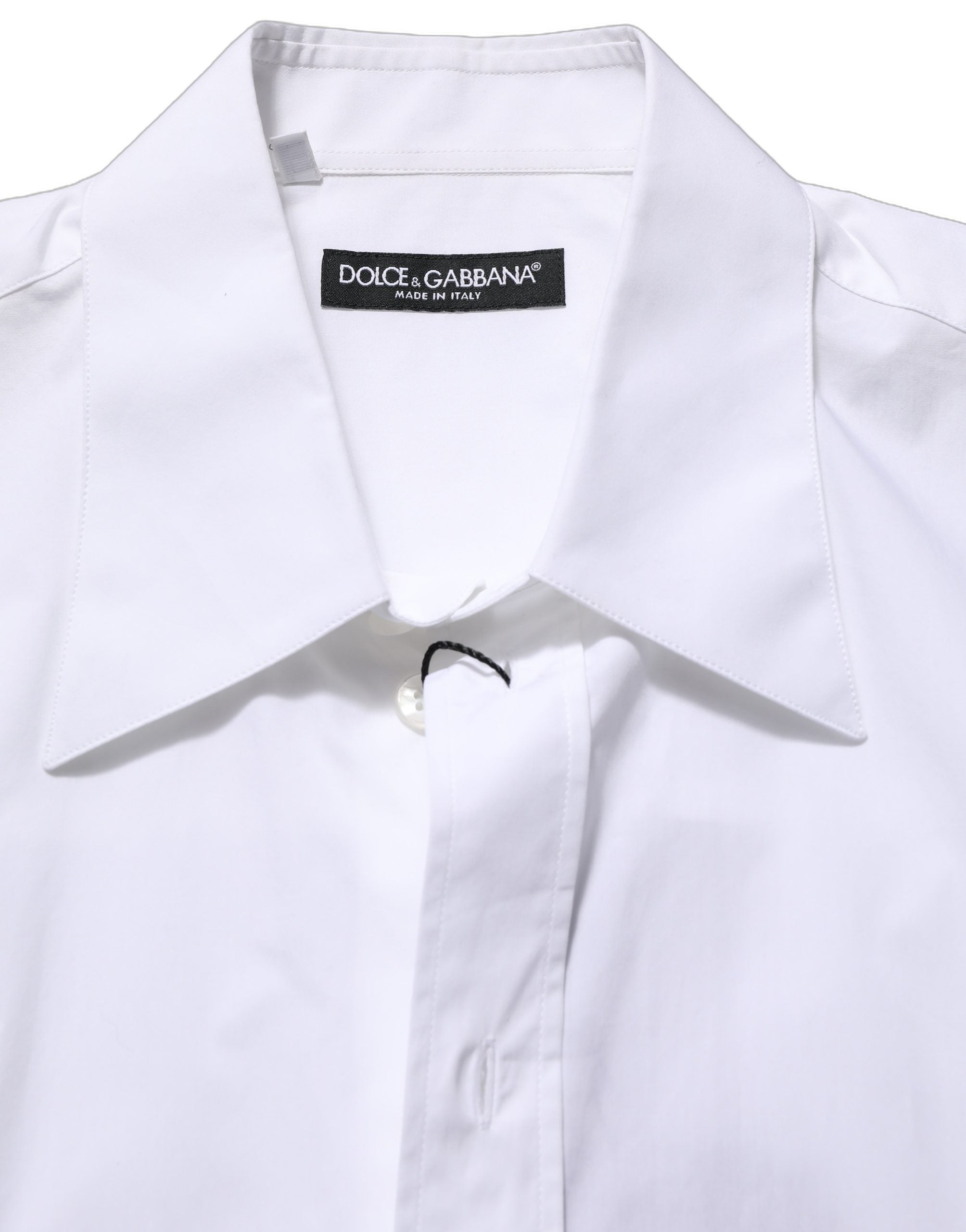Dolce & Gabbana White Cotton Sleeveless Formal Dress Men's Shirt