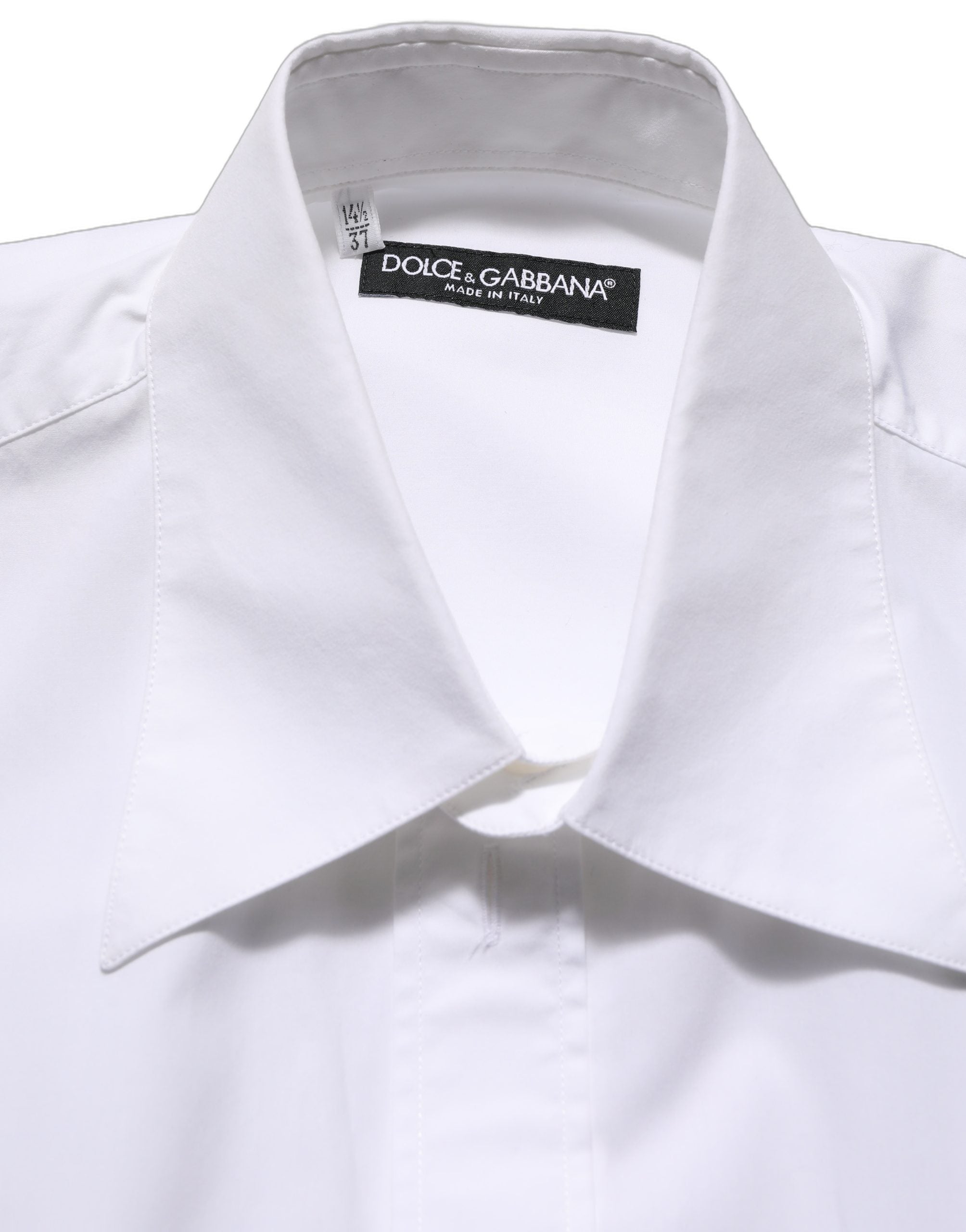 Dolce & Gabbana White Cotton Sleeveless Formal Dress Men's Shirt