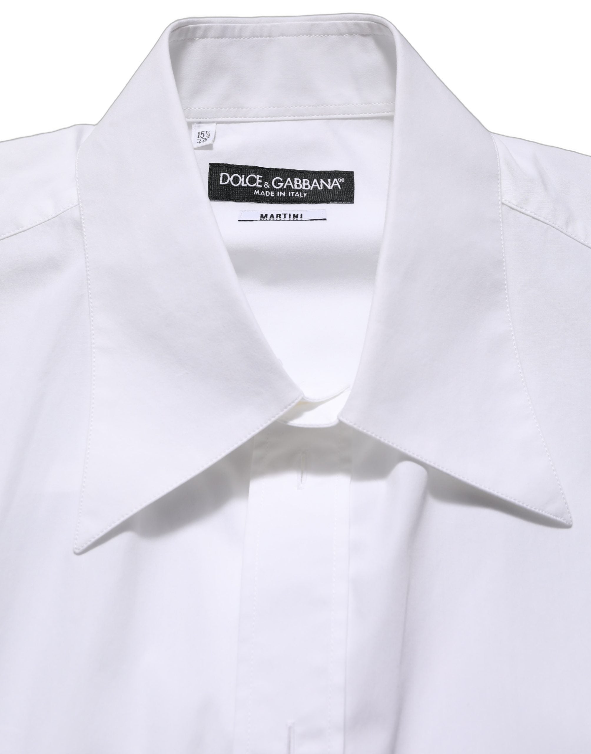 Dolce & Gabbana White Cotton Sleeveless Formal Dress Men's Shirt (Pre-Owned)