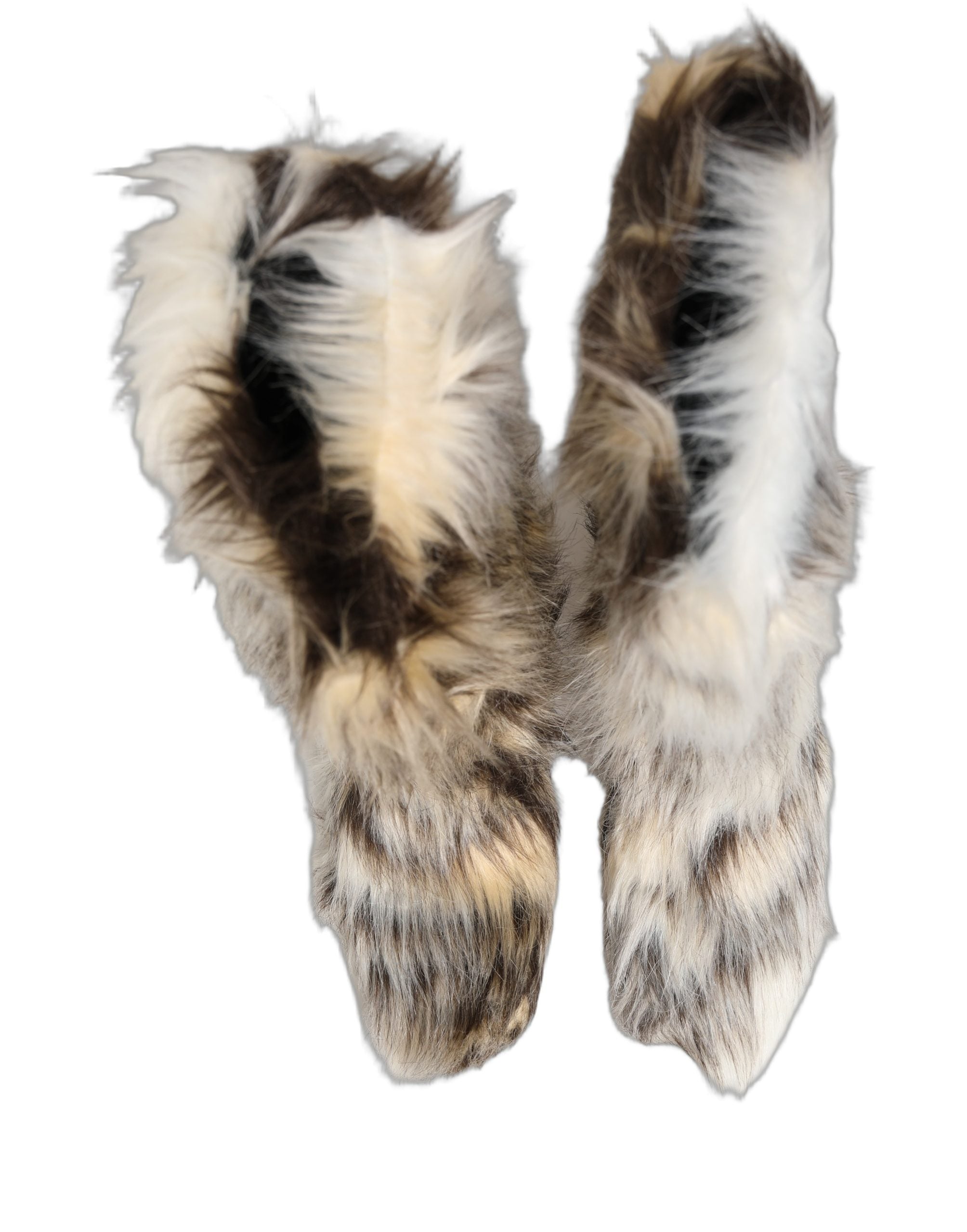 Dolce & Gabbana Multicolor Knee High Faux Fur Boots Men's Shoes