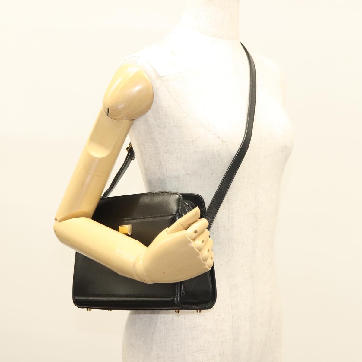 Bally Vintage Leather Black Leather Shoulder Bag Bag (Pre-Owned)