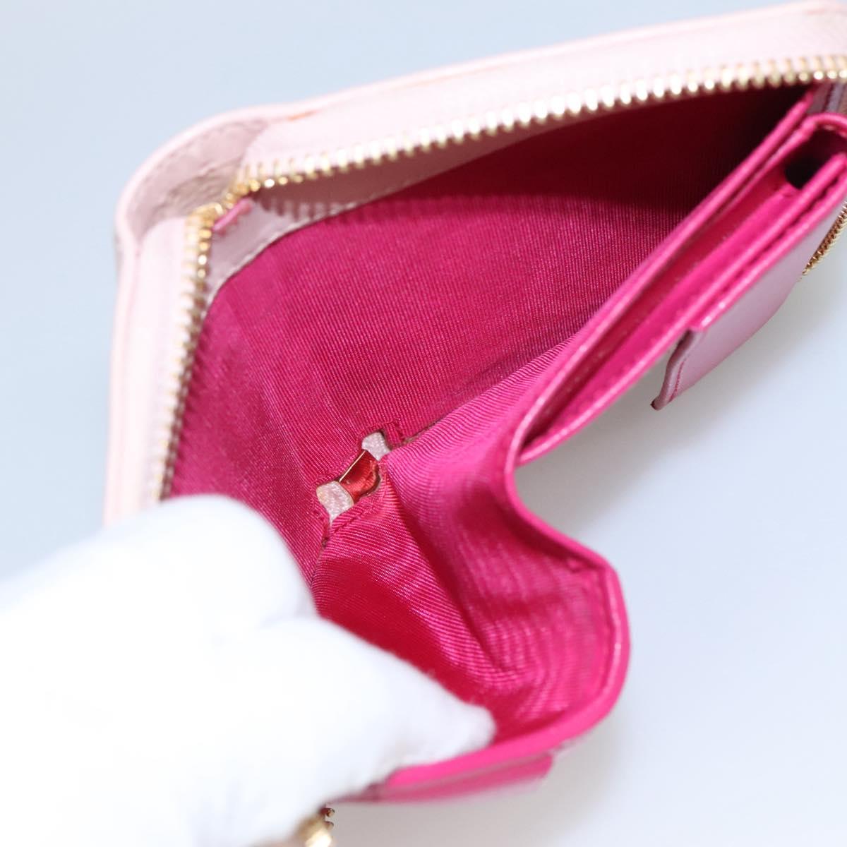 Salvatore Ferragamo Gancio Pink Leather Wallet (Pre-Owned)