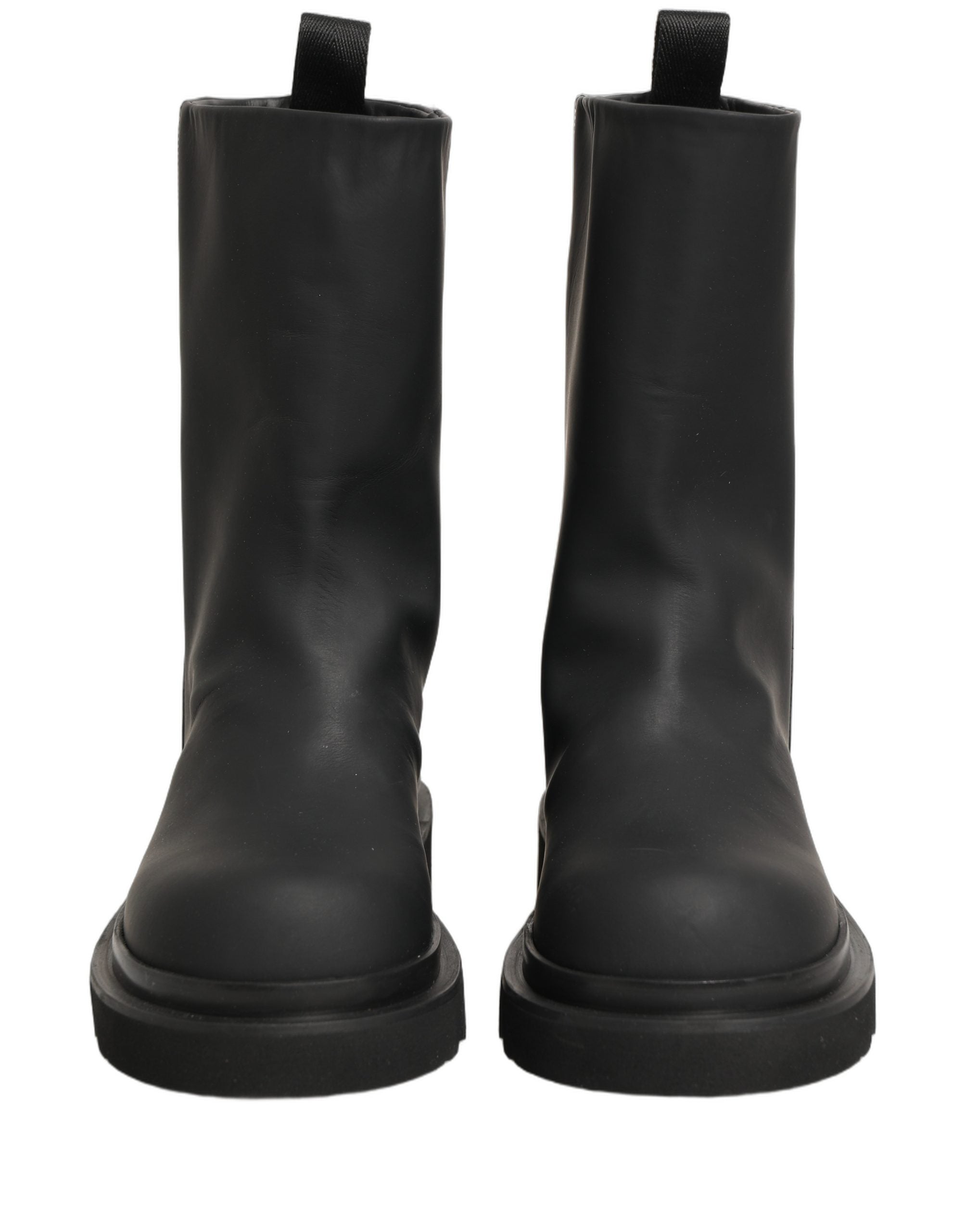 Dolce & Gabbana Black Leather Mid Calf Chunky Men Boots Men's Shoes