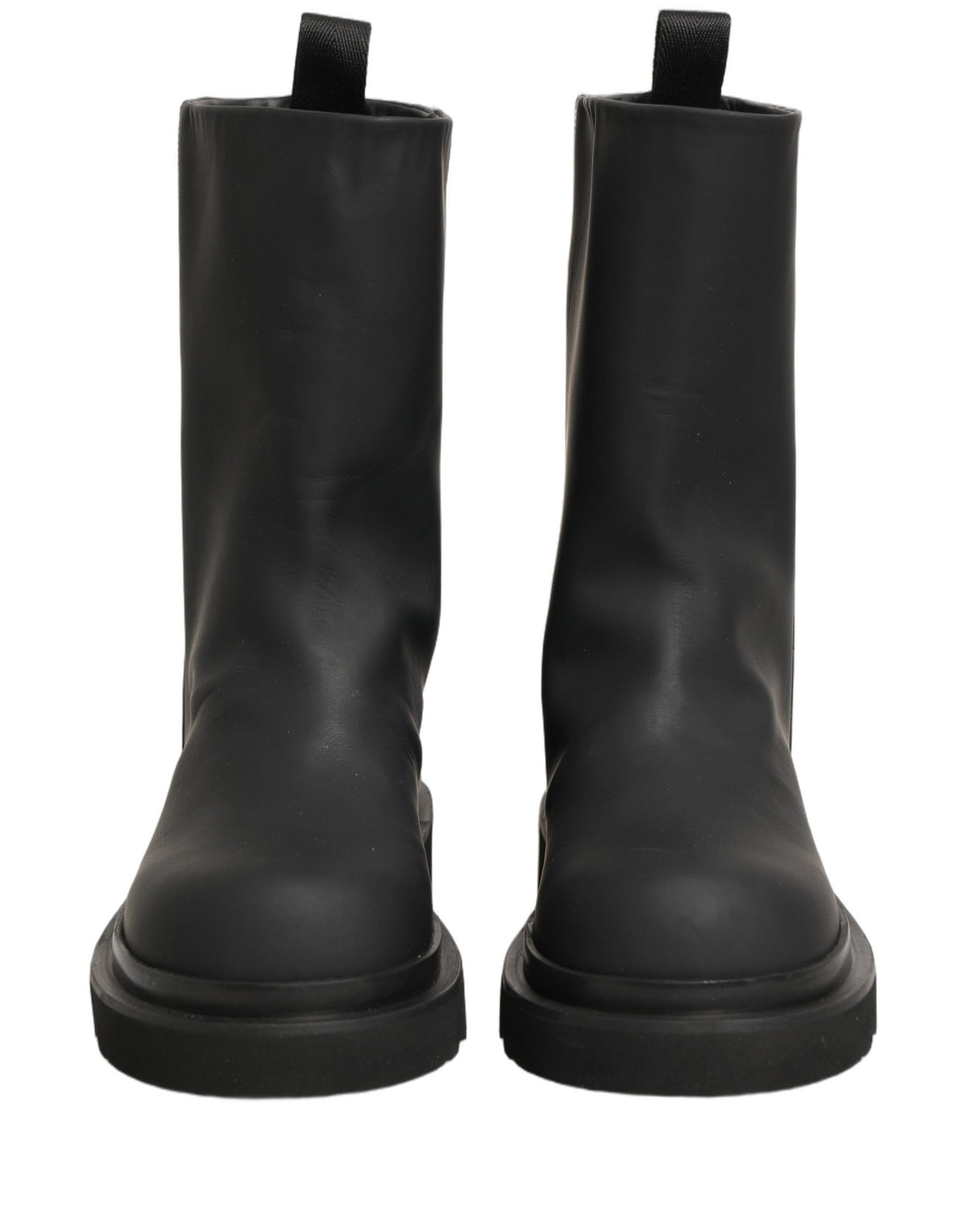 Dolce & Gabbana Black Leather Mid Calf Chunky Men Boots Men's Shoes
