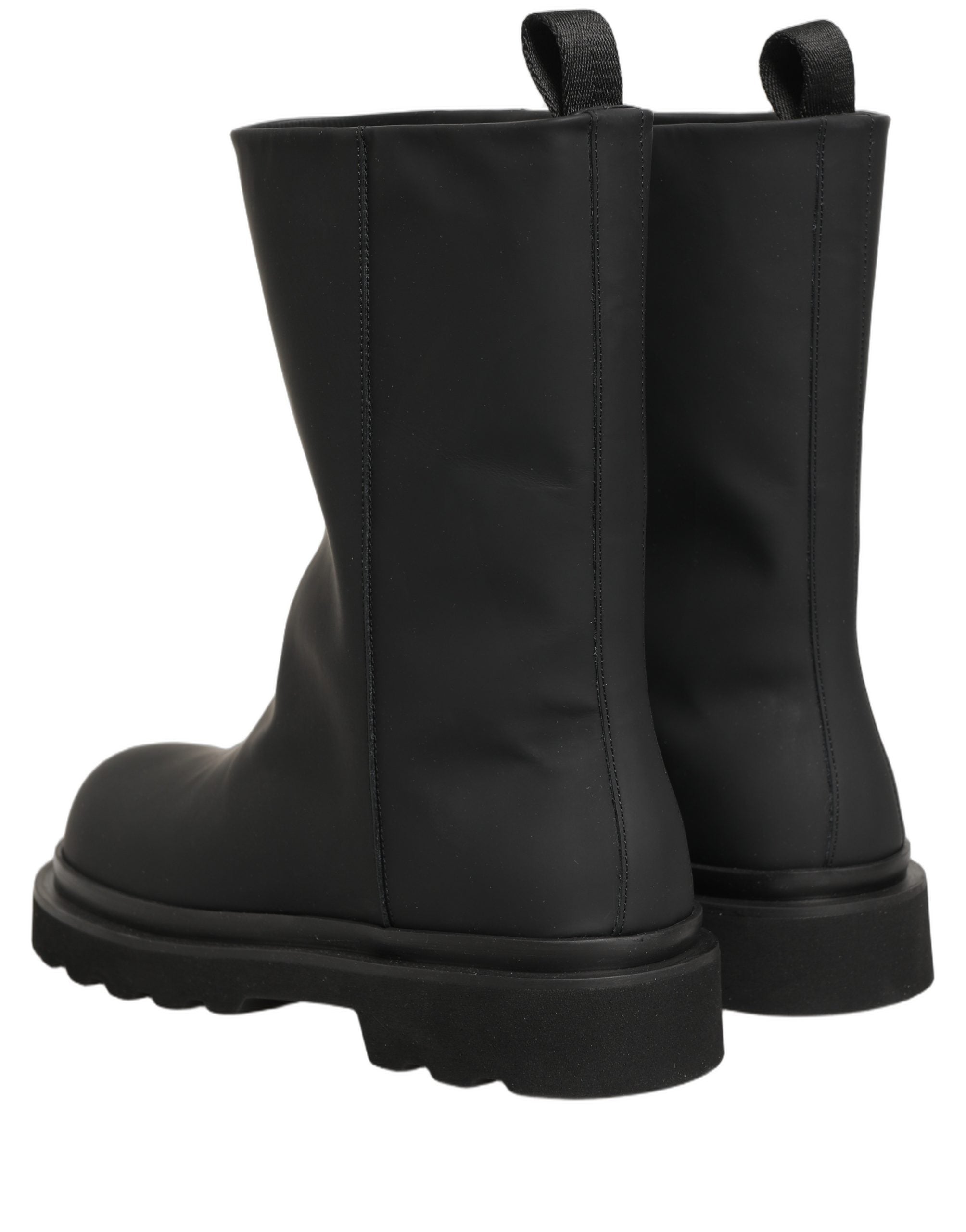 Dolce & Gabbana Black Leather Mid Calf Chunky Men Boots Men's Shoes