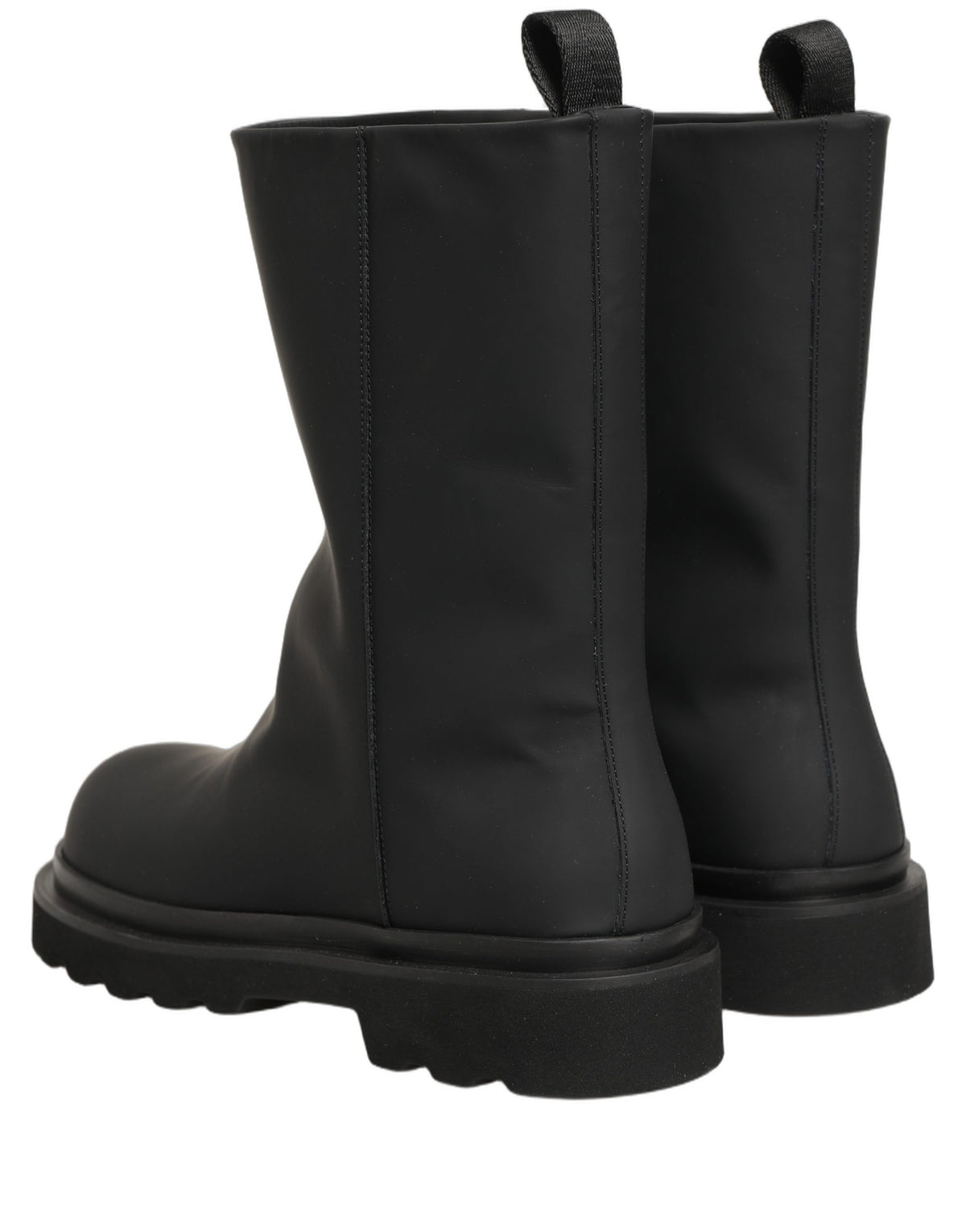 Dolce & Gabbana Black Leather Mid Calf Chunky Men Boots Men's Shoes