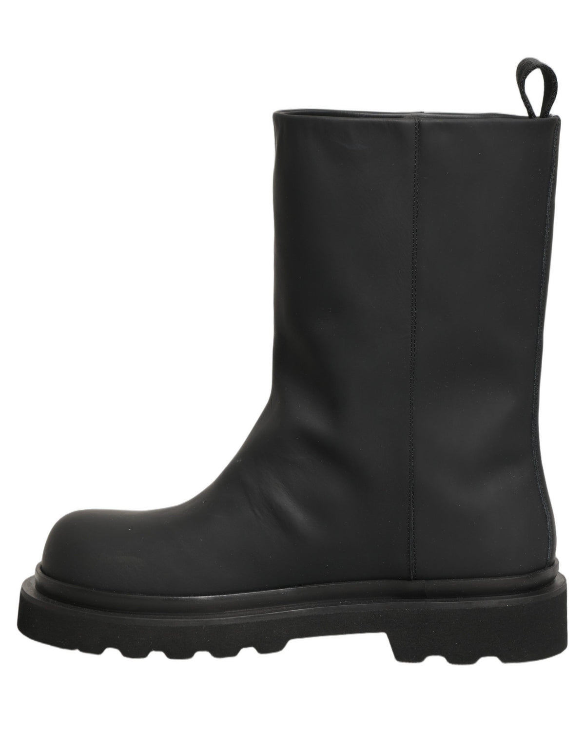 Dolce & Gabbana Black Leather Mid Calf Chunky Men Boots Men's Shoes