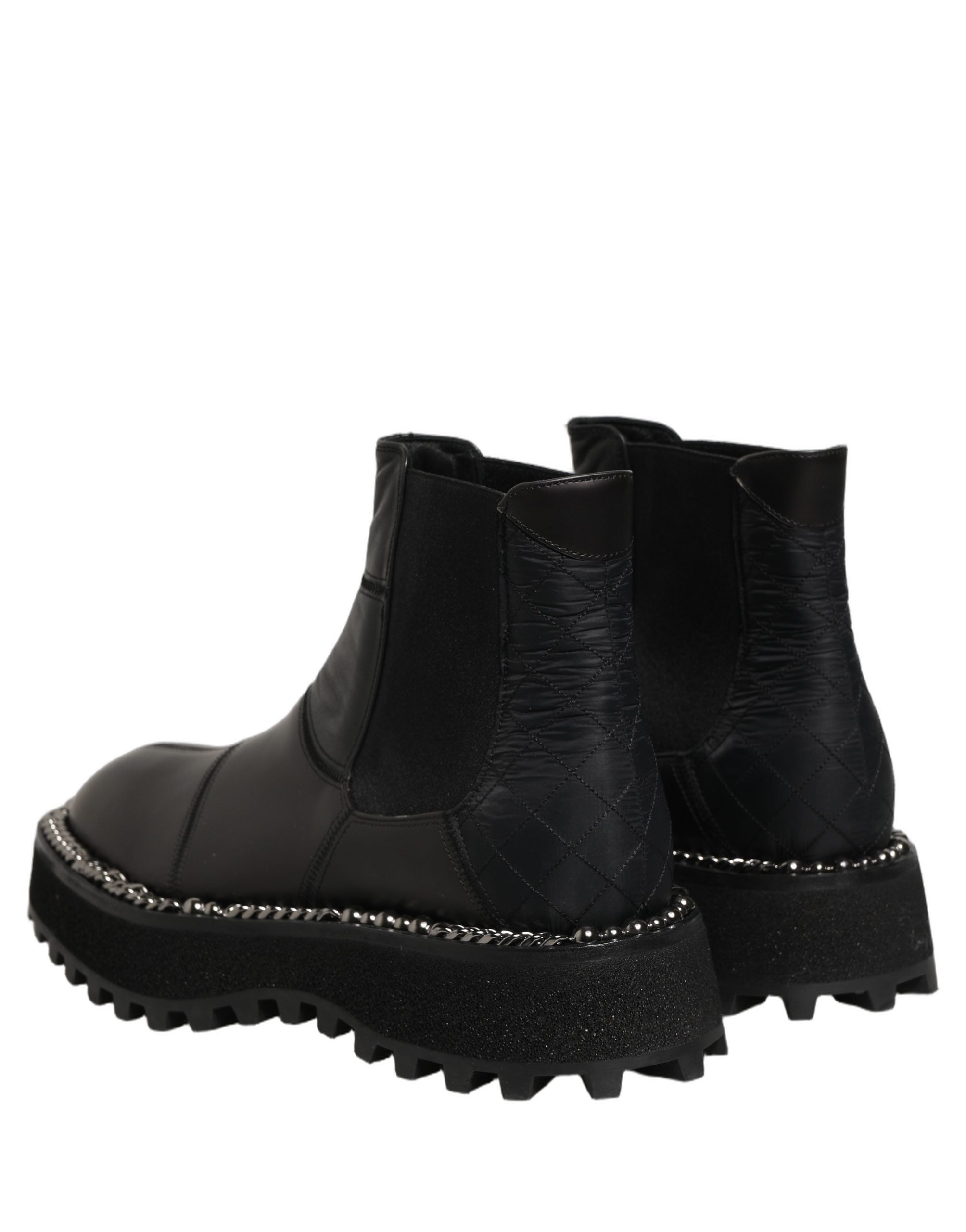 Dolce & Gabbana Black Chelsea Boots Leather Slip On Men Men's Shoes
