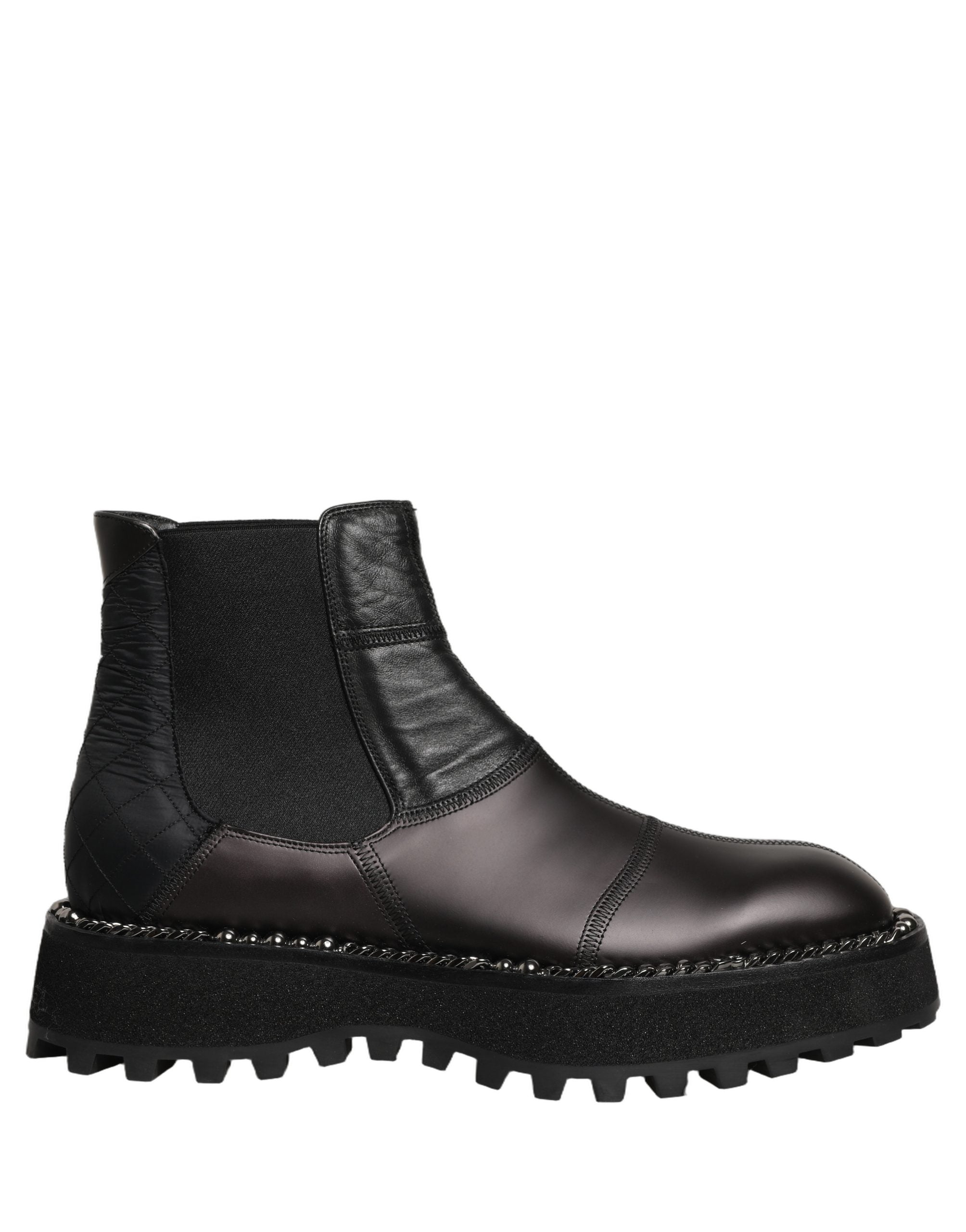 Dolce & Gabbana Black Chelsea Boots Leather Slip On Men Men's Shoes