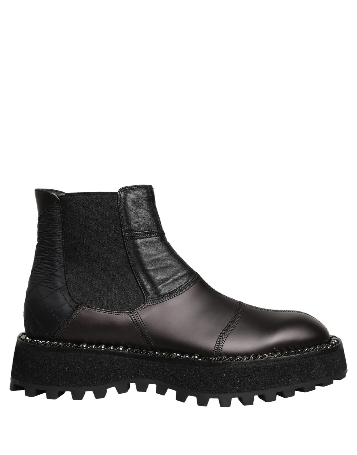 Dolce & Gabbana Black Chelsea Boots Leather Slip On Men Men's Shoes