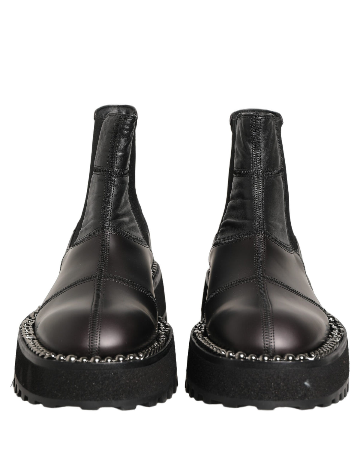 Dolce & Gabbana Black Chelsea Boots Leather Slip On Men Men's Shoes