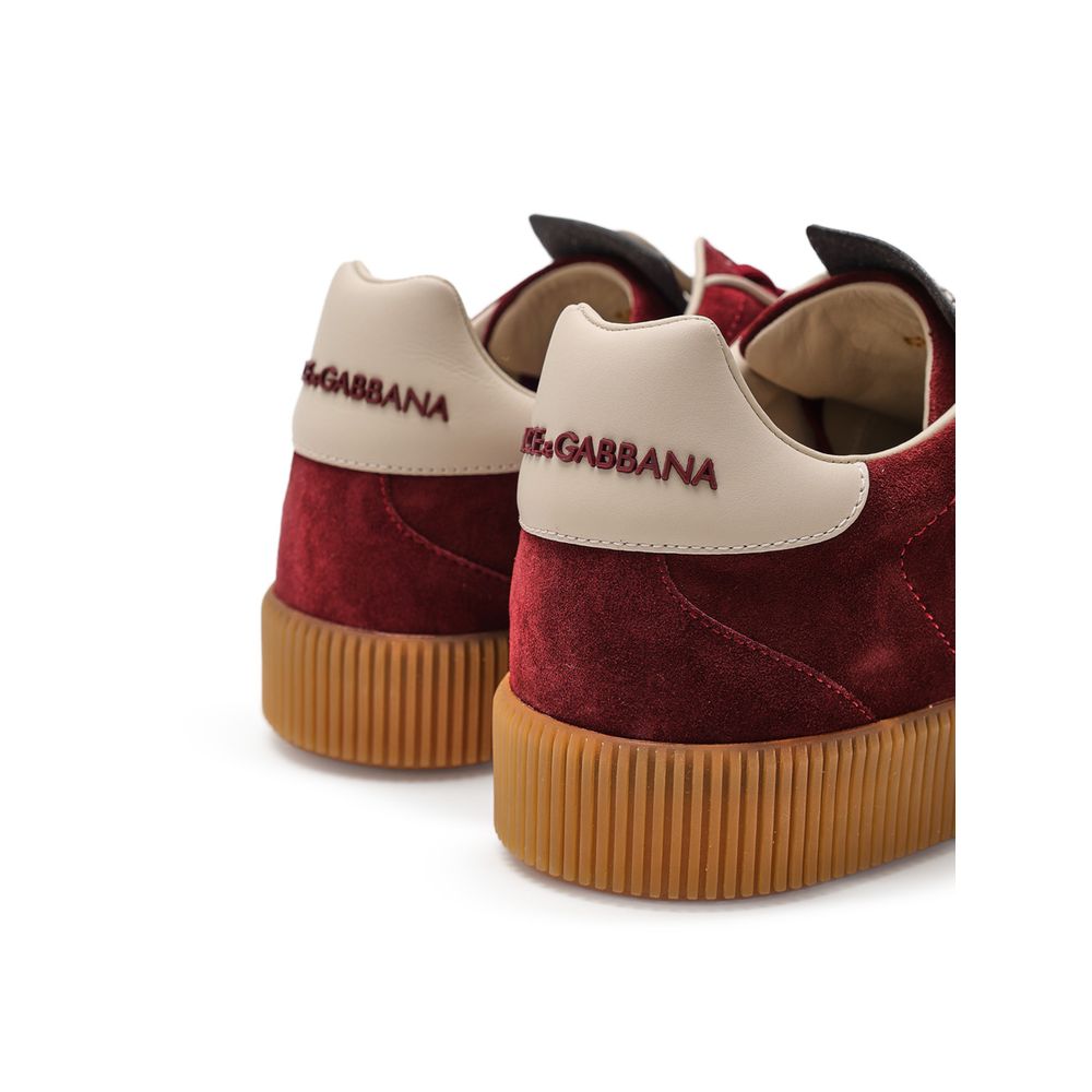 Dolce & Gabbana Bordeaux Leather Low Top Men's Sneakers
