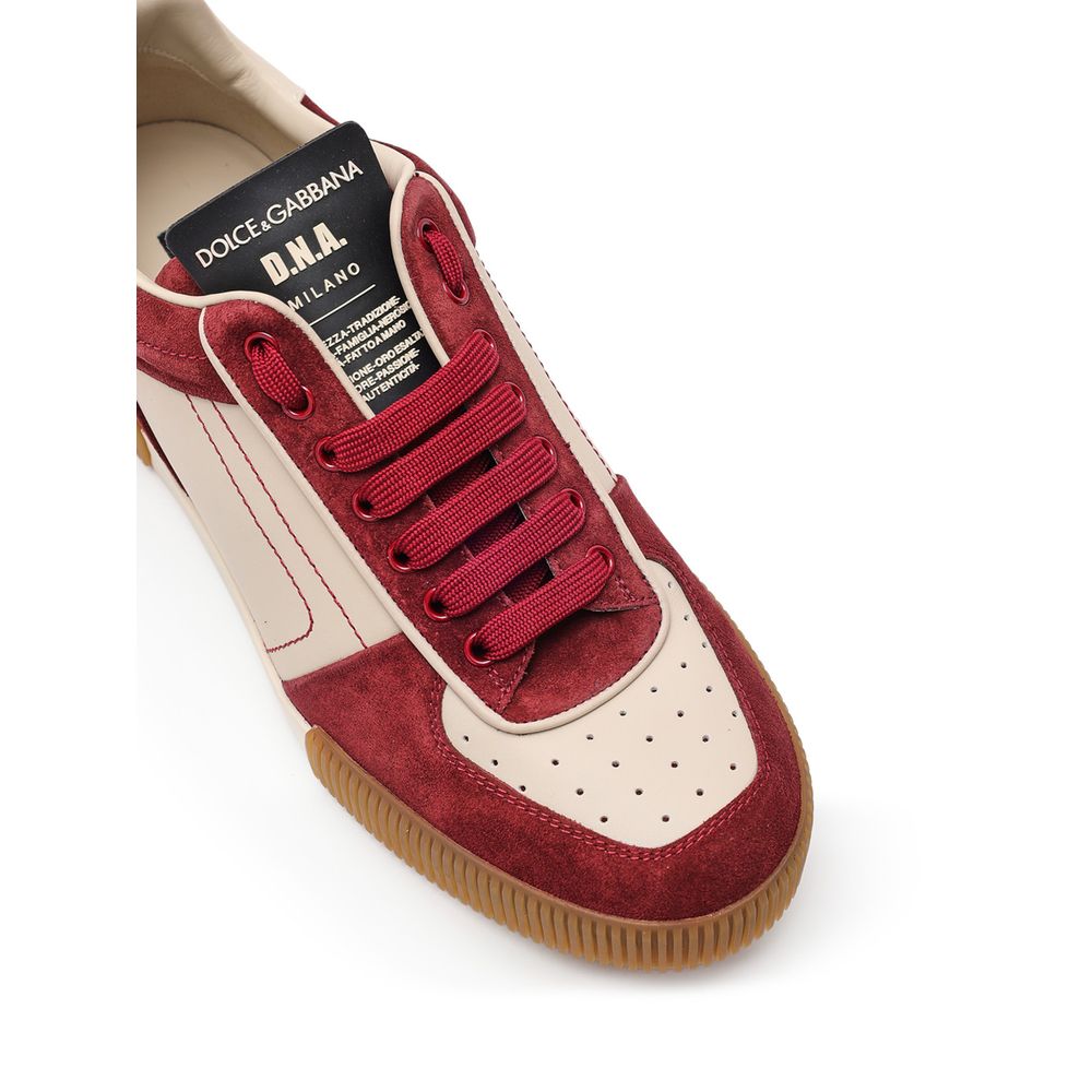 Dolce & Gabbana Bordeaux Leather Low Top Men's Sneakers