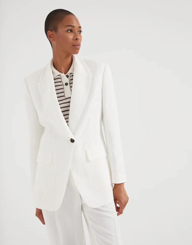 Brunello Cucinelli White Viscose Women's Blazer