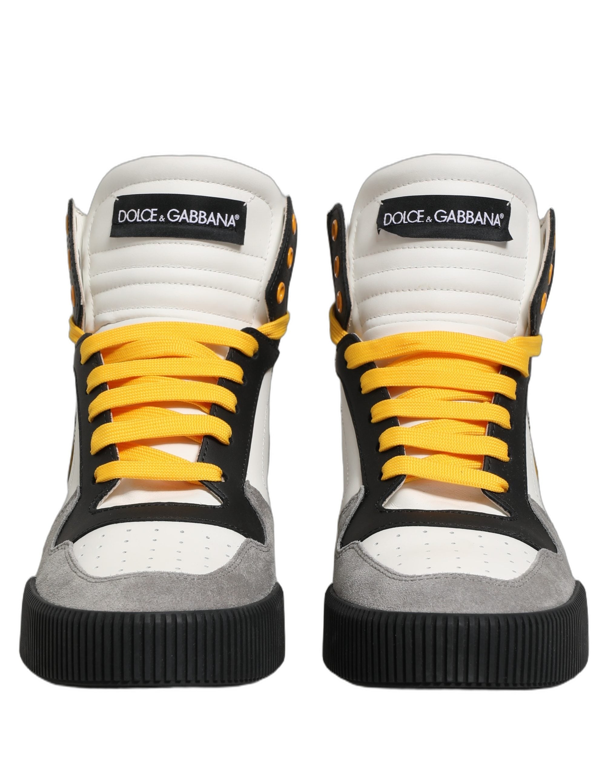 Dolce & Gabbana Multicolor Leather High Top Sneakers Men's Shoes