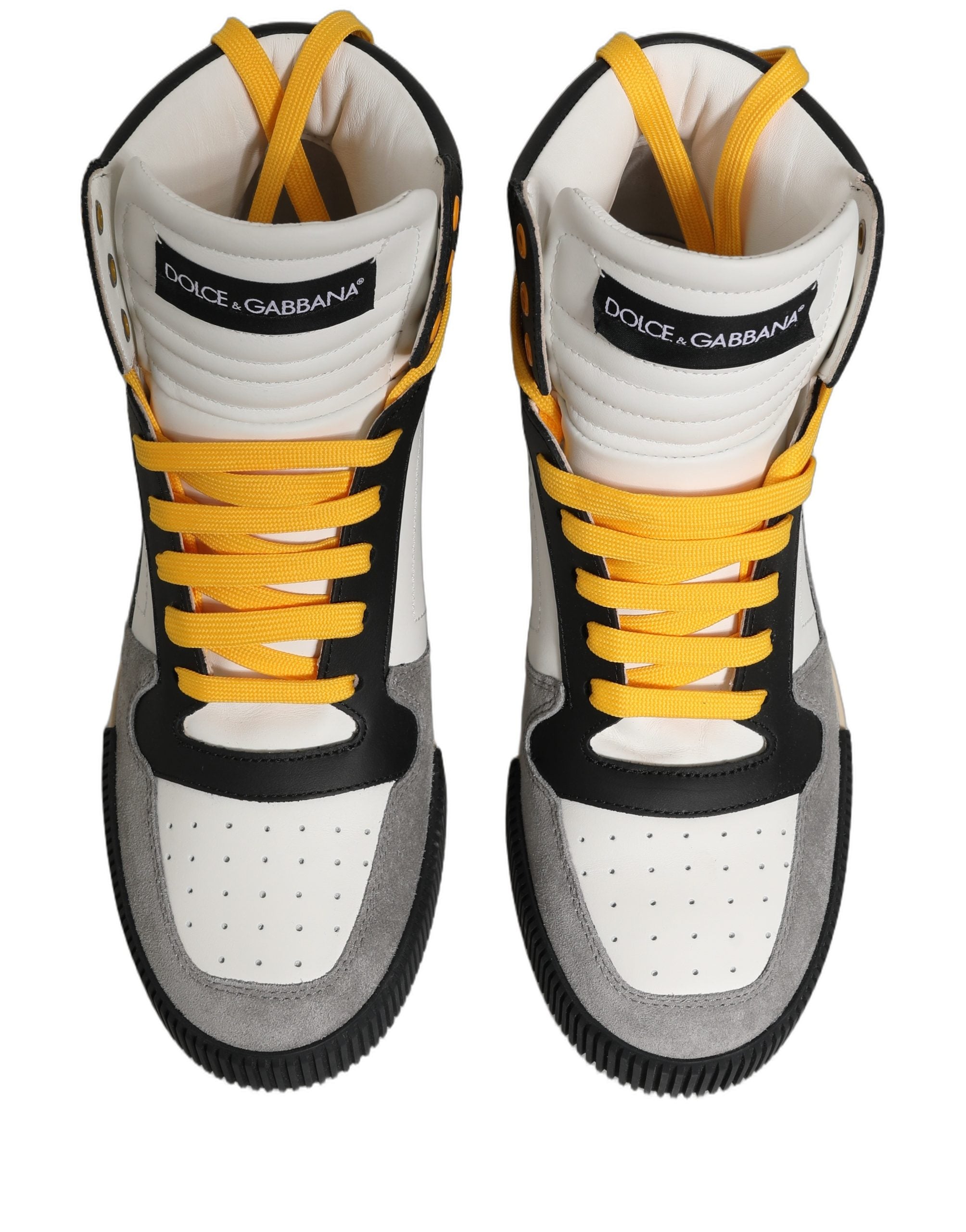 Dolce & Gabbana Multicolor Leather High Top Sneakers Men's Shoes