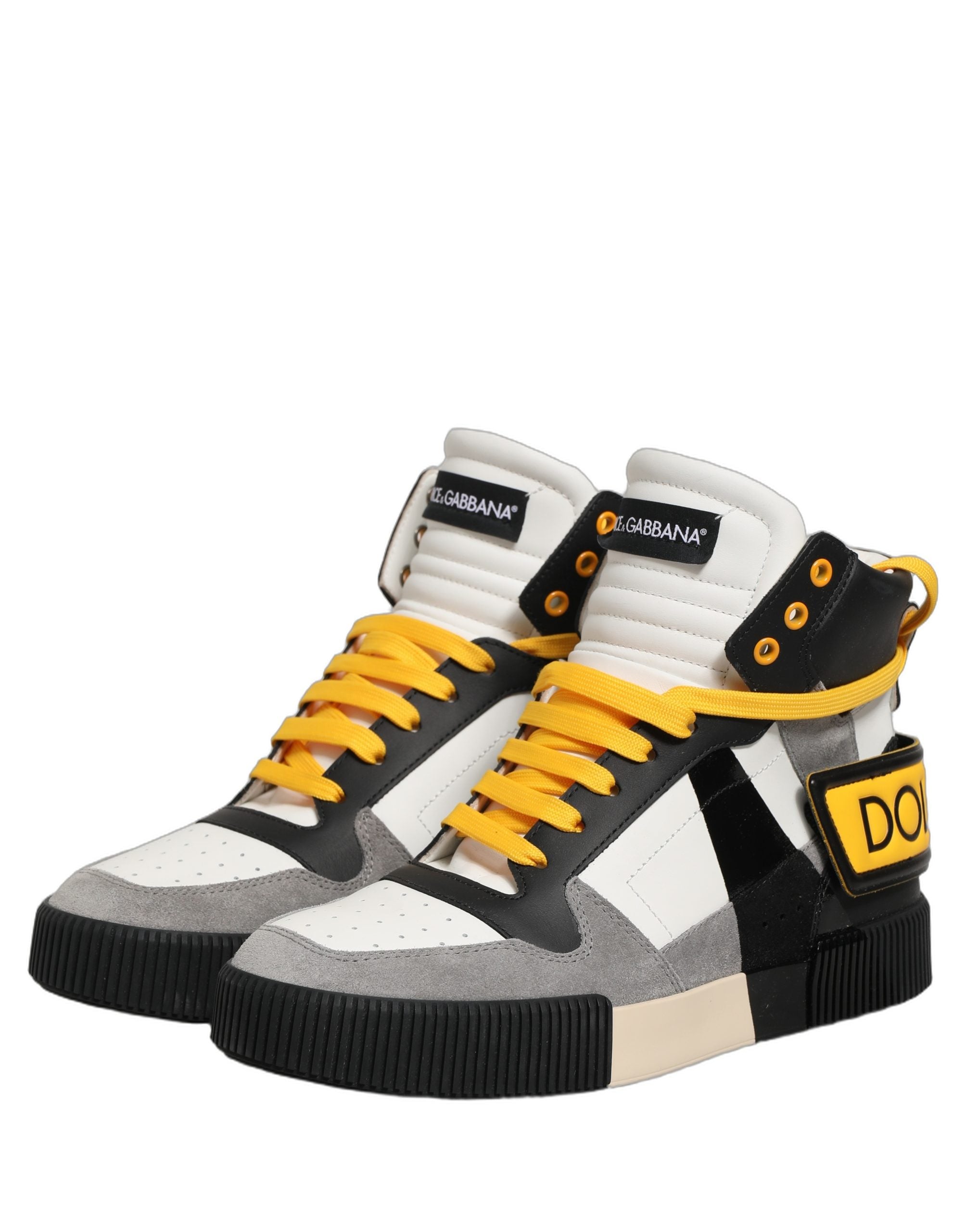 Dolce & Gabbana Multicolor Leather High Top Sneakers Men's Shoes
