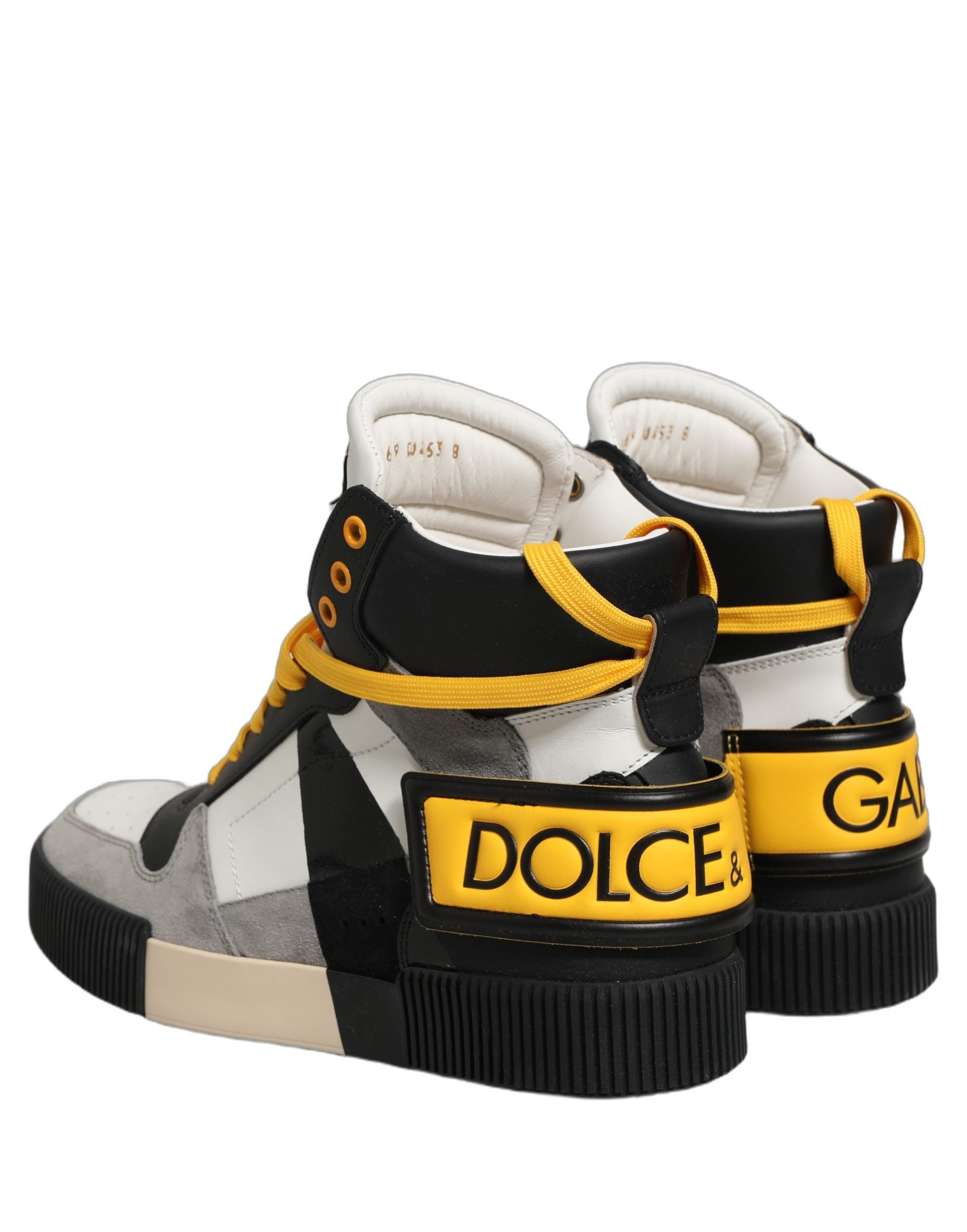 Dolce & Gabbana Multicolor Leather High Top Sneakers Men's Shoes