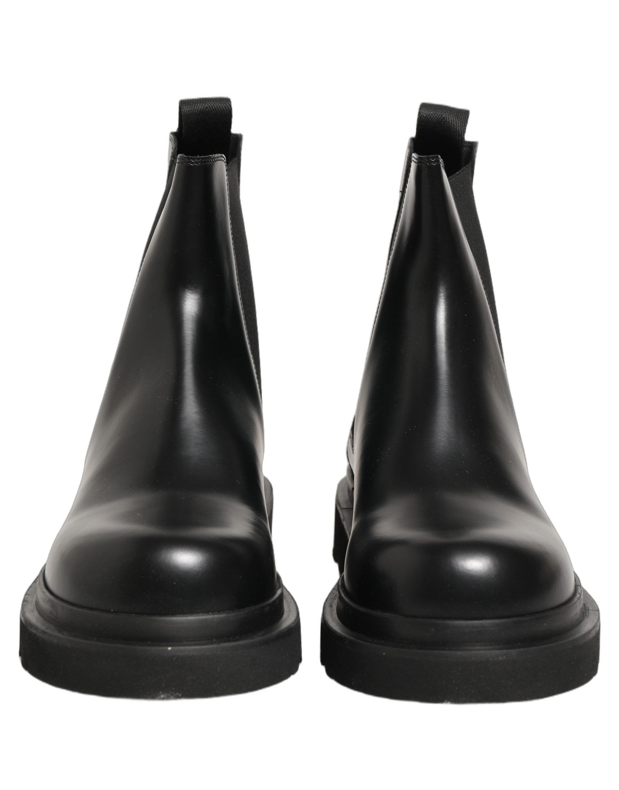 Dolce & Gabbana Black Chelsea Boots Leather Slip On Men Men's Shoes
