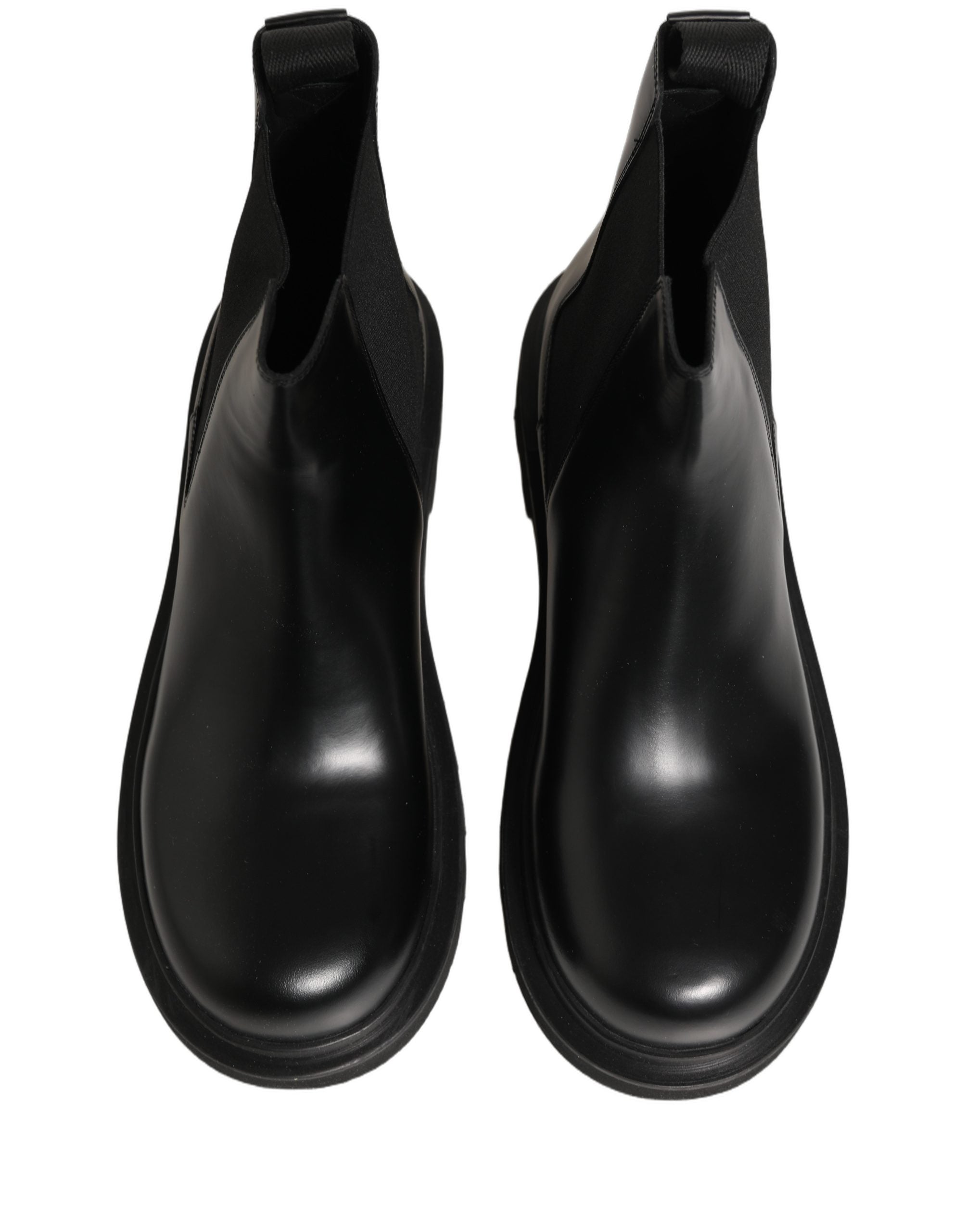 Dolce & Gabbana Black Chelsea Boots Leather Slip On Men Men's Shoes