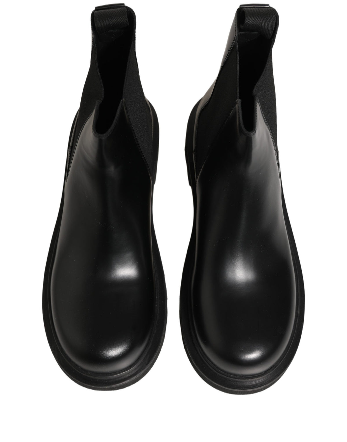Dolce & Gabbana Black Chelsea Boots Leather Slip On Men Men's Shoes