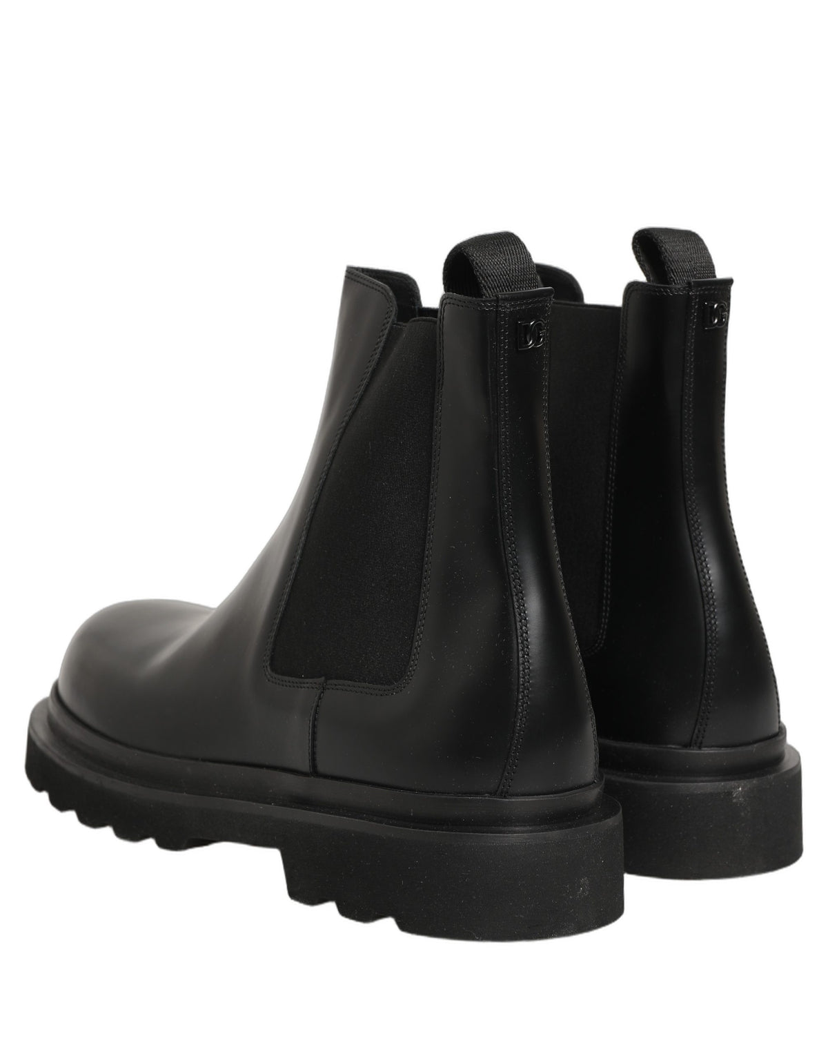 Dolce & Gabbana Black Chelsea Boots Leather Slip On Men Men's Shoes