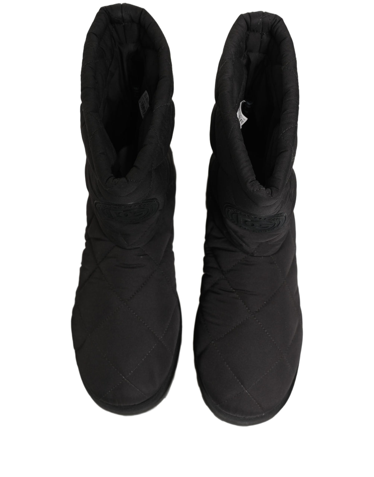 Dolce & Gabbana Black Quilted Effect Mid Calf Boots Men's Shoes