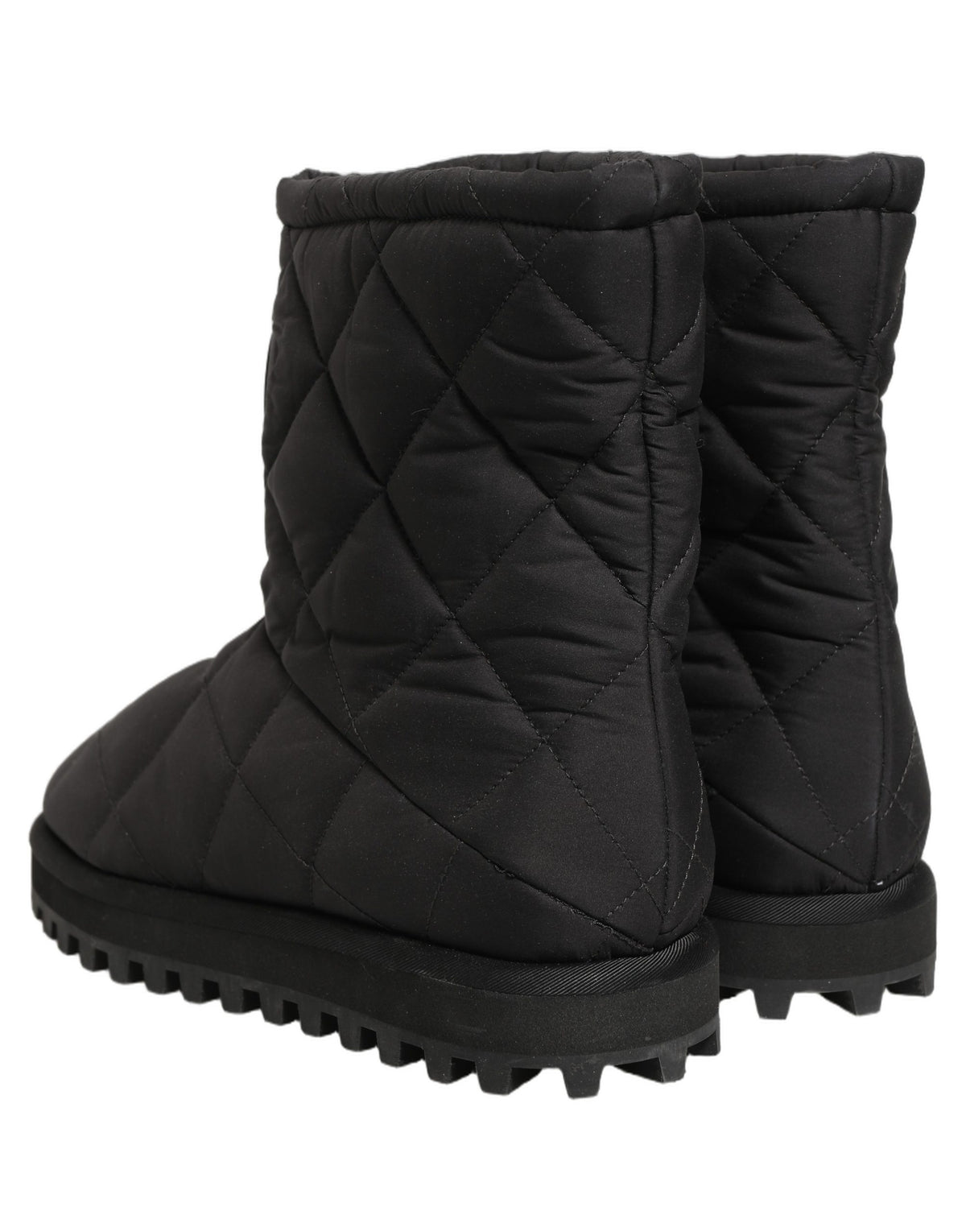 Dolce & Gabbana Black Quilted Effect Mid Calf Boots Men's Shoes