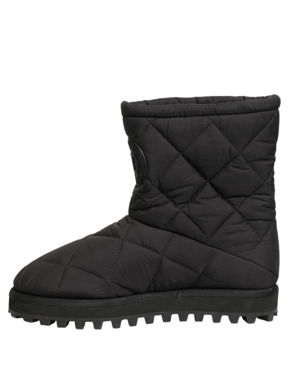 Dolce & Gabbana Black Quilted Effect Mid Calf Boots Men's Shoes