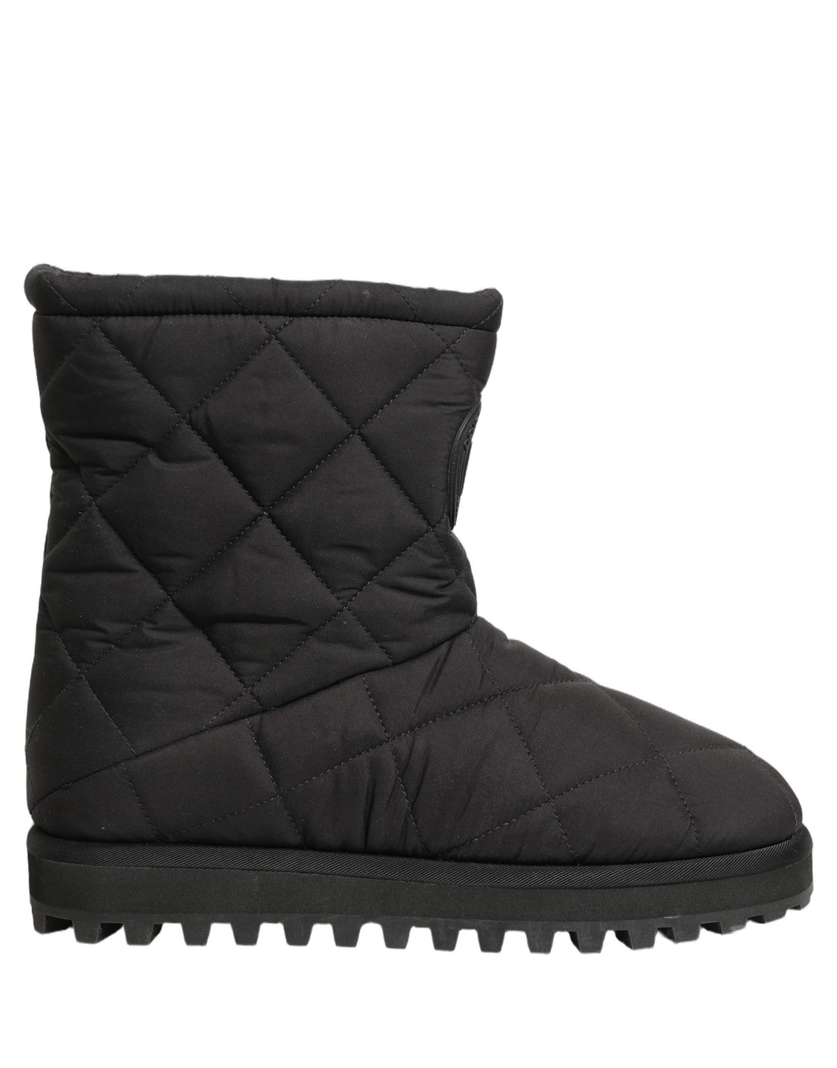 Dolce & Gabbana Black Quilted Effect Mid Calf Boots Men's Shoes