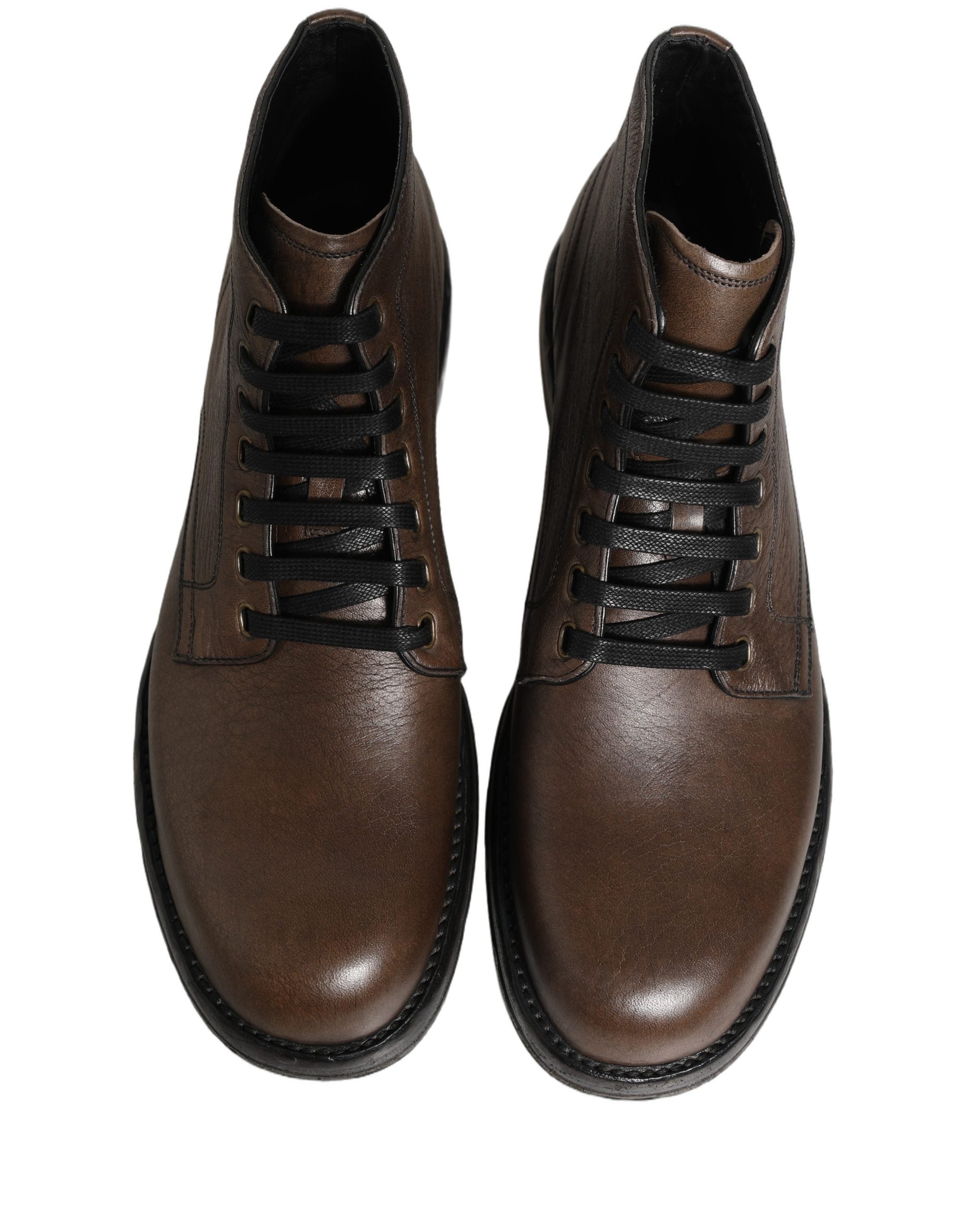 Dolce & Gabbana Brown Perugino Leather Men Ankle Boots Men's Shoes