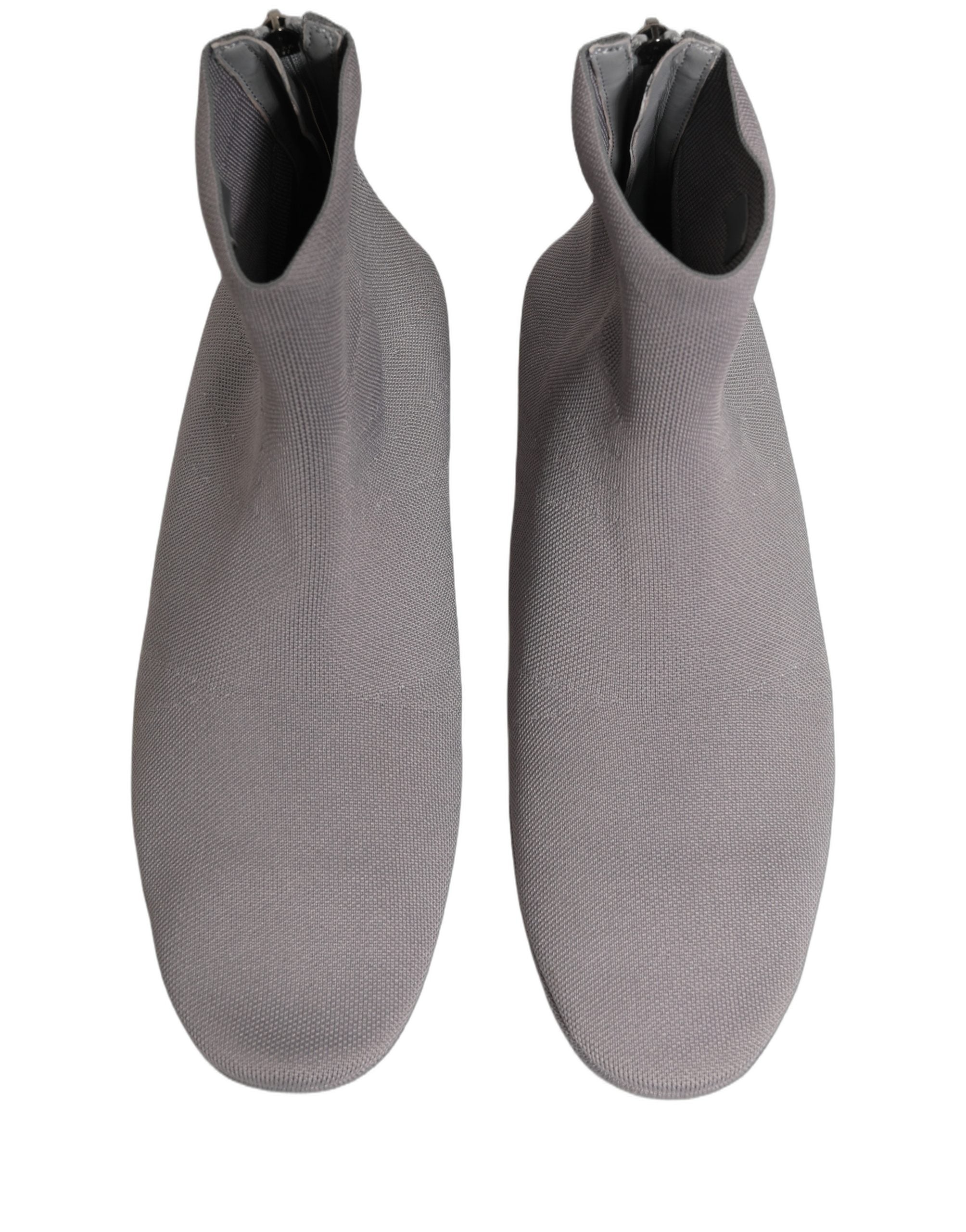 Dolce & Gabbana Gray Stretch Mesh Men Ankle Boots Men's Shoes